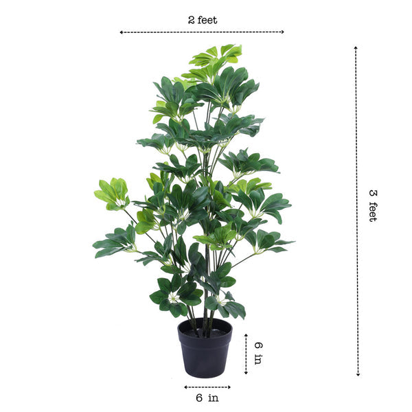 Artificial Schefflera Plant in Black Pot (4 Feet)