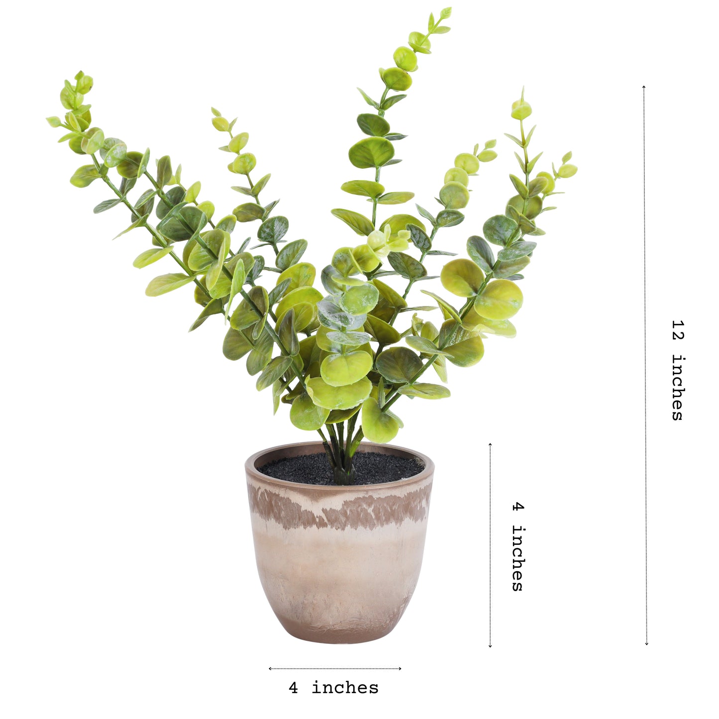 Artificial Potted Eucalyptus Plant (1 Foot, Set of 2)