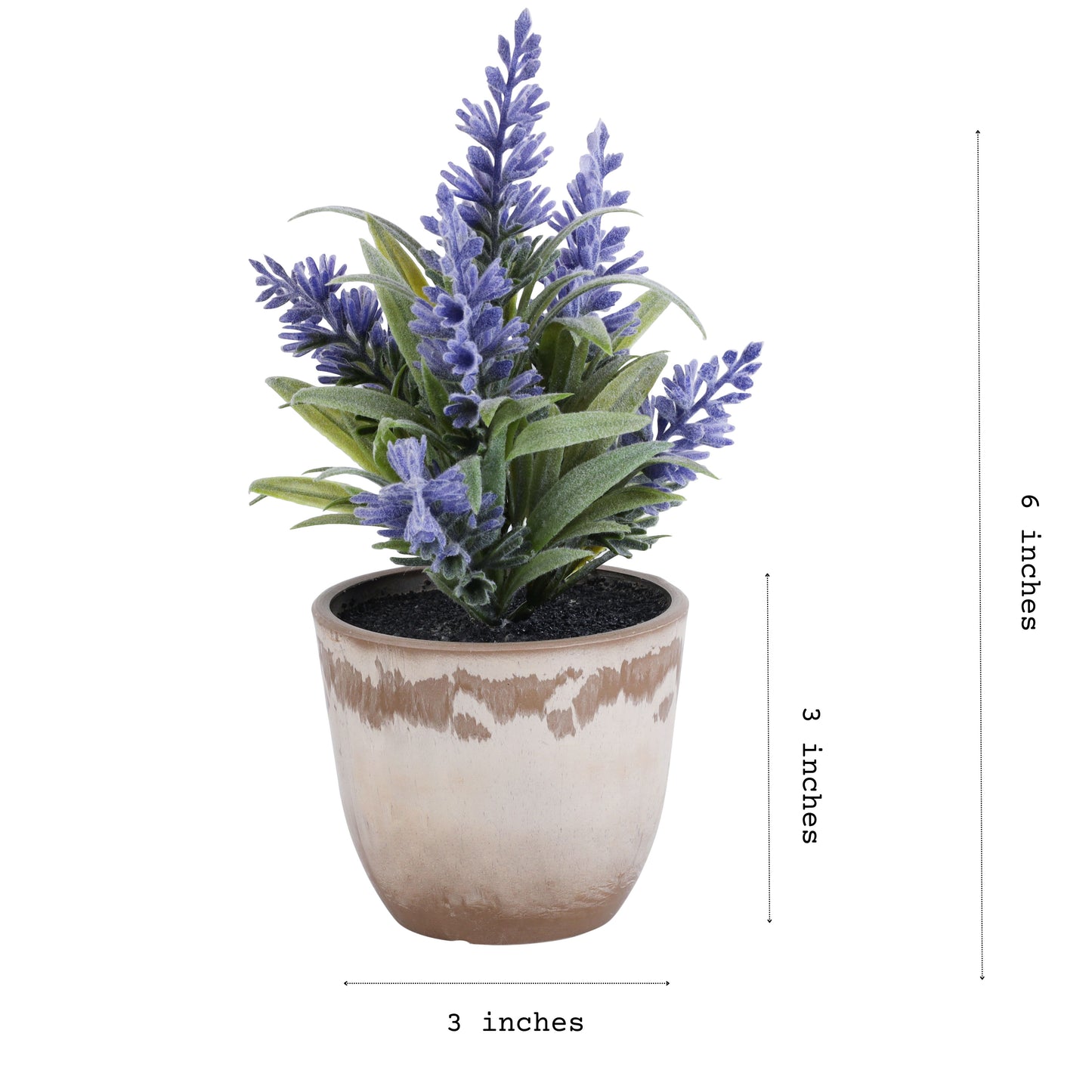 Artificial Potted Lavender Plant (Set of 2, 15 cm)