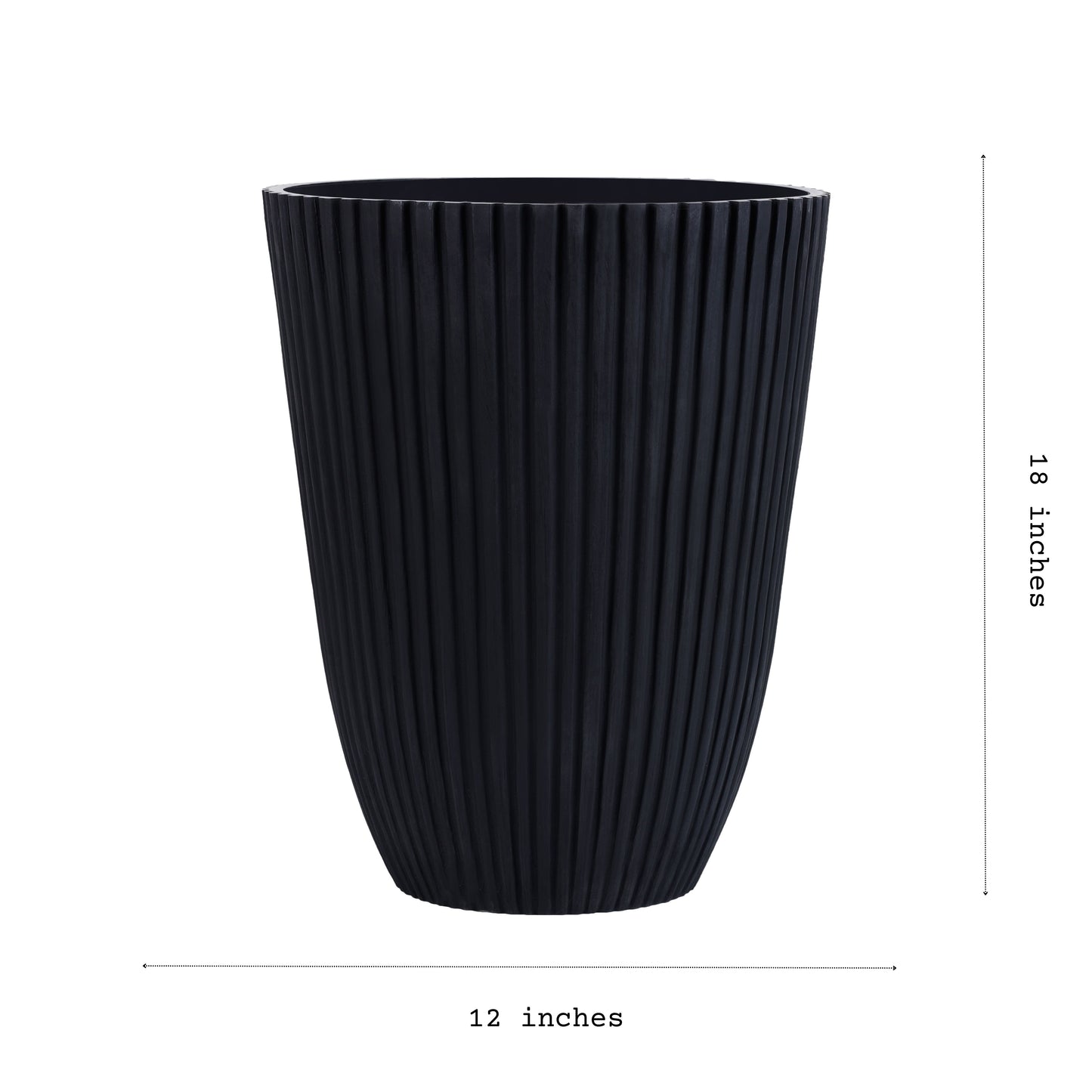 Ribbed Charcoal Planter (12x15 inches)