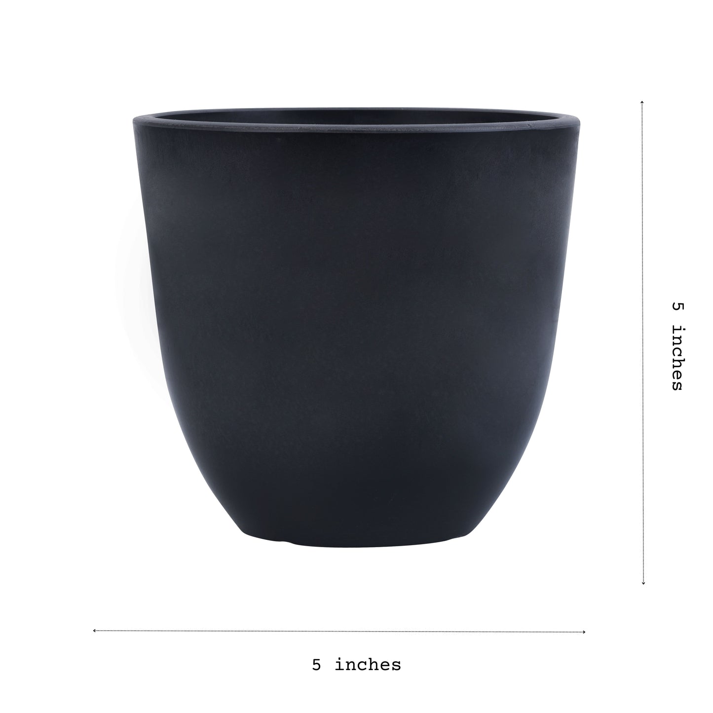 Set of 4 Black FRP Pots (5 inches)