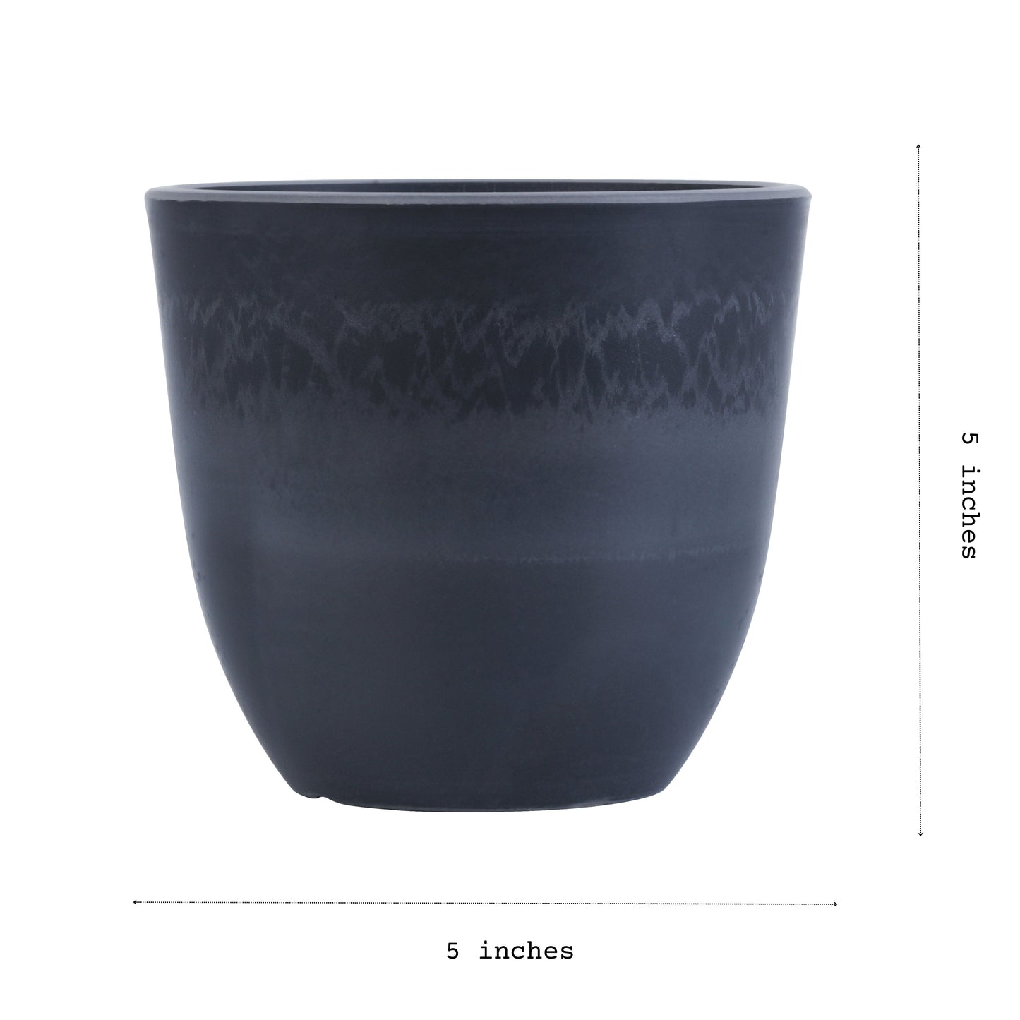 Set of 4 Slate Grey FRP Pots (5 inches)