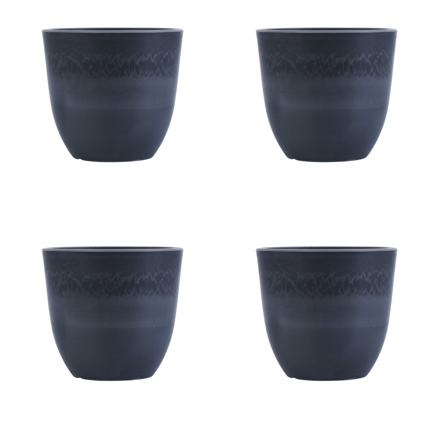 Set of 4 Slate Grey FRP Pots (5 inches)