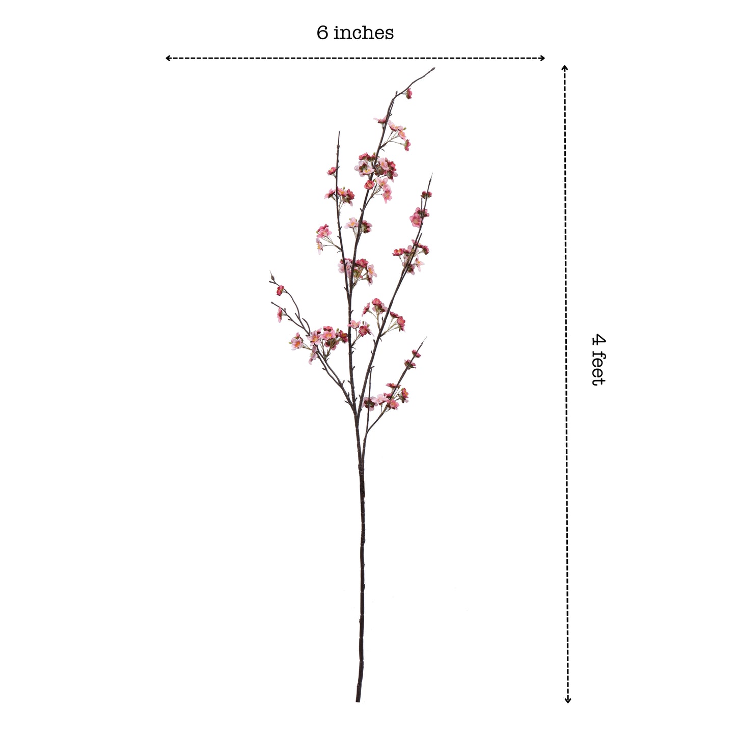 Artificial Cherry Blossom Stick (4 Feet, Pink)