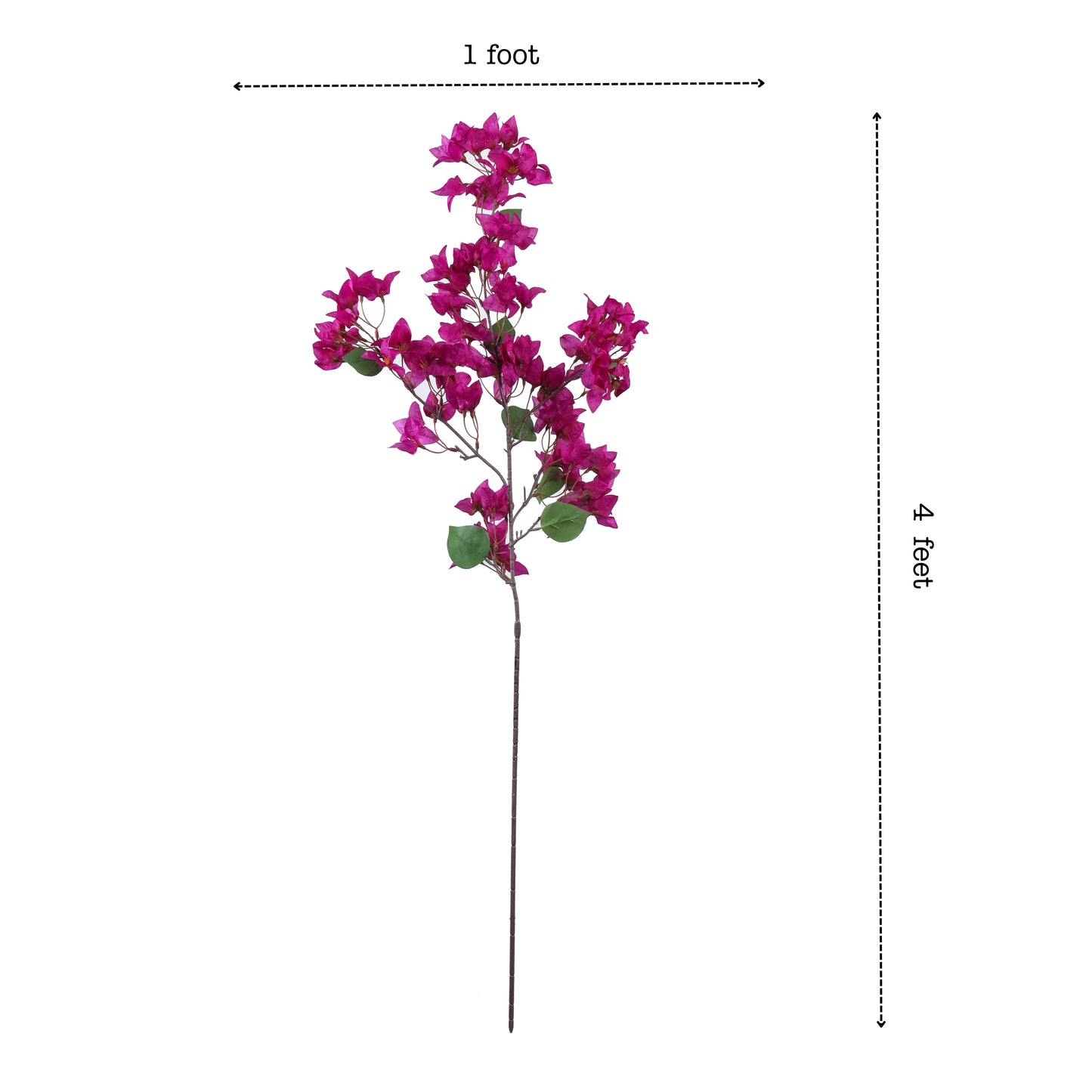 Artificial Bougainvillea Flower Stick (4 Feet, Purple)