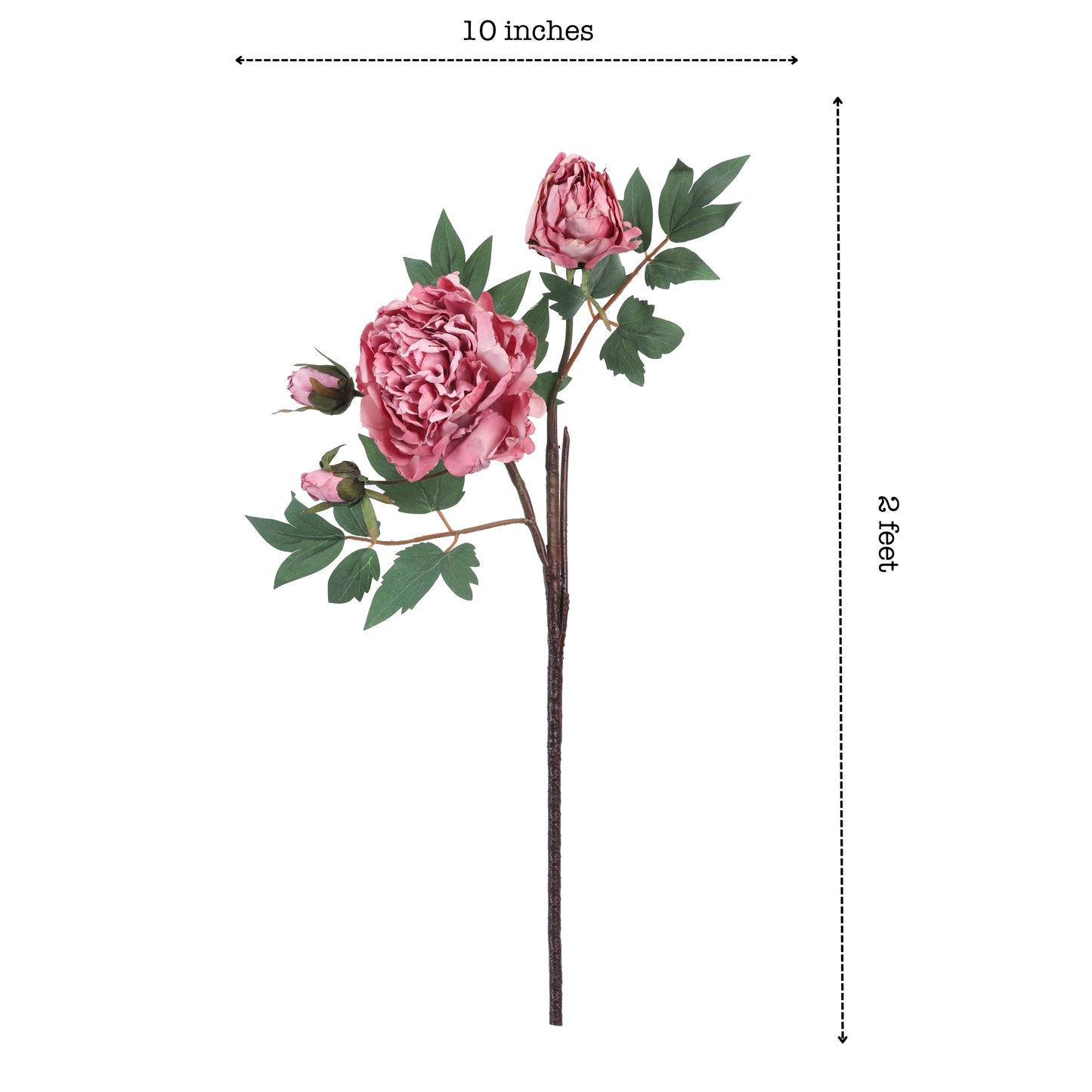 Artificial Peony Flower Sprig (2 Feet, Purple)
