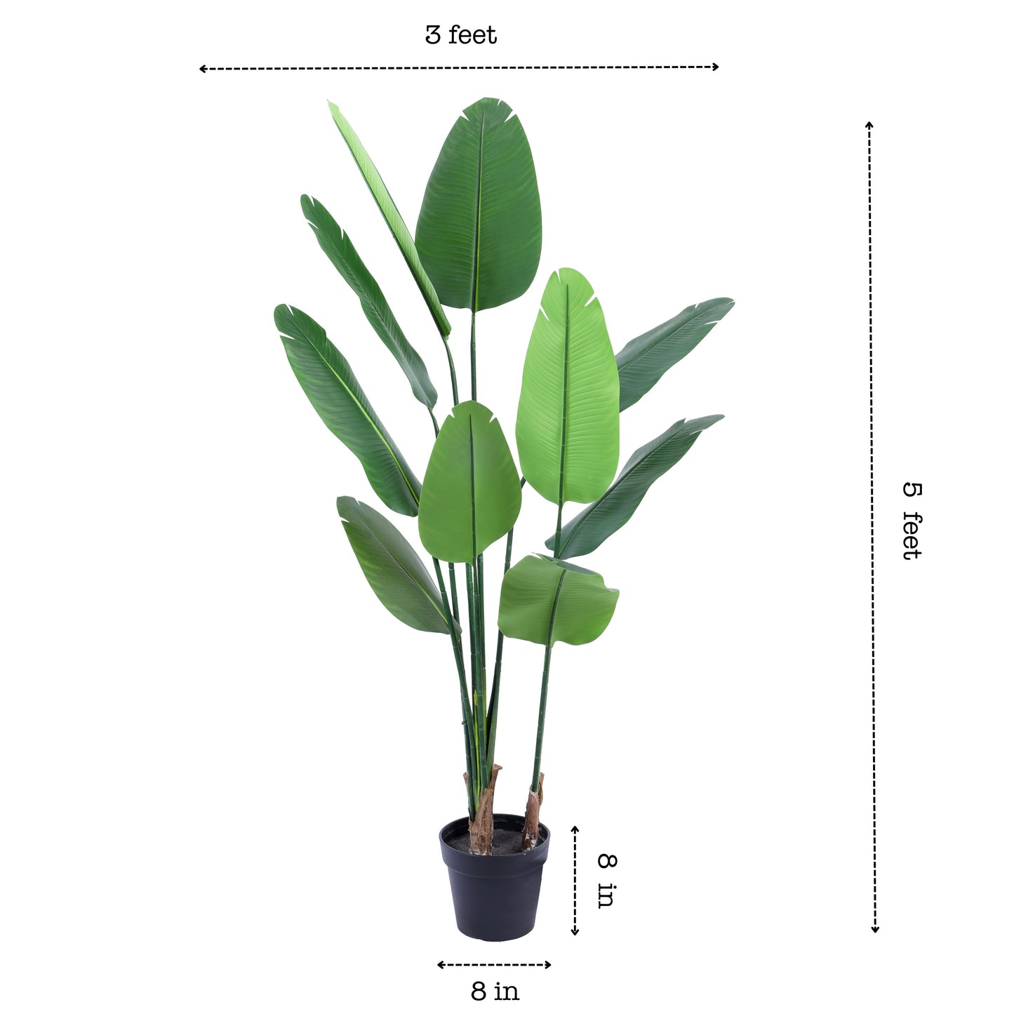 Artificial Banana Tree in Black Pot (5 Feet)