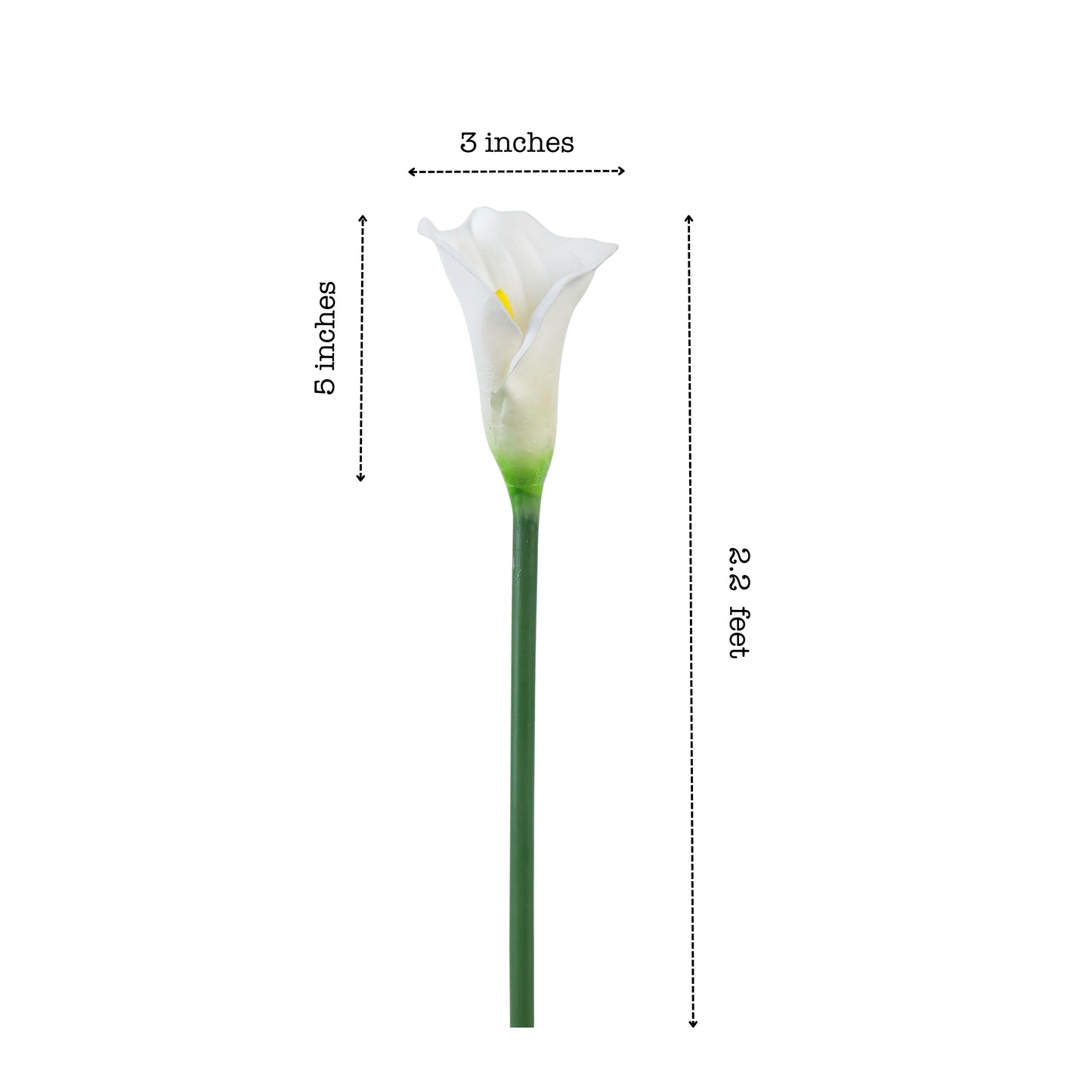 Artificial Calla Lily Flower Sticks (5 Sticks, 2.2 Feet, White)