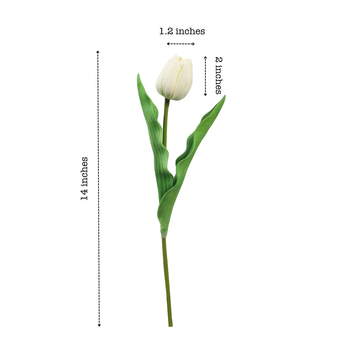 Artificial Tulip Flower Sticks (5 Sticks, 1.1 Feet, White)