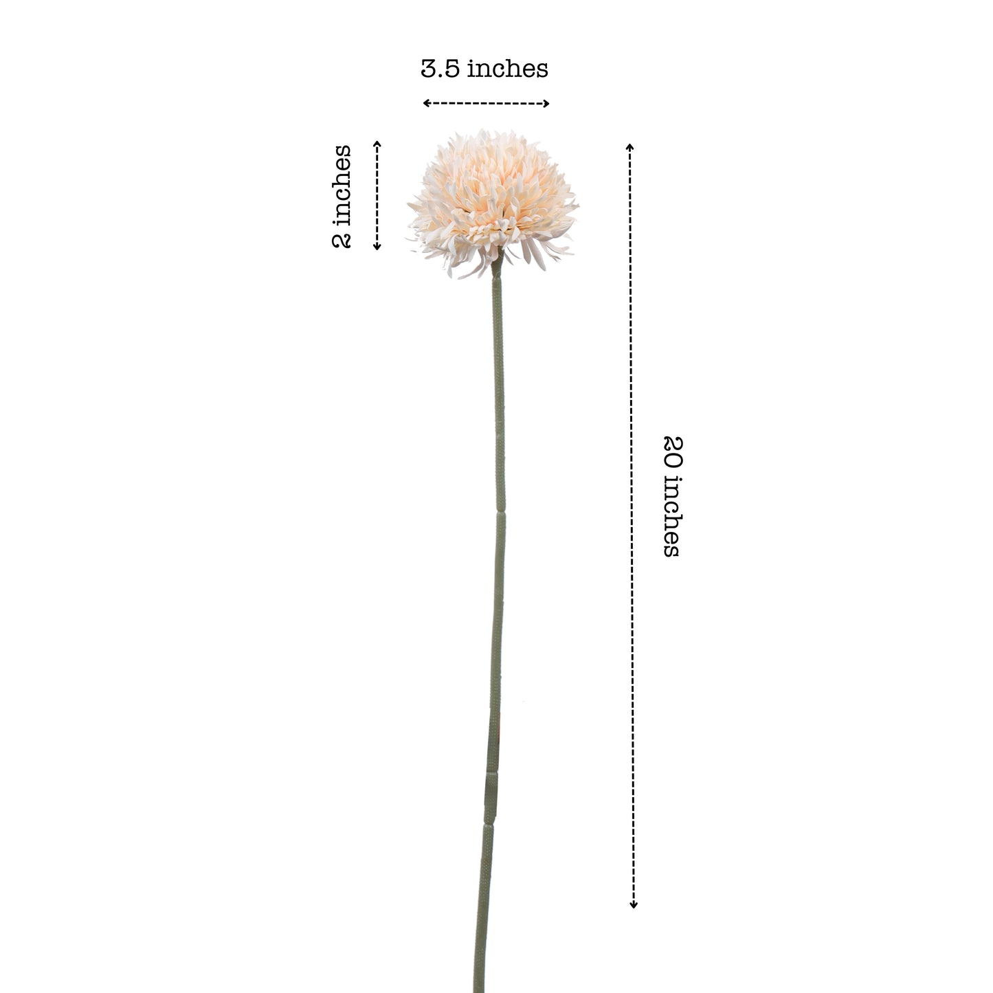 Artificial Chrysanthemum Flower Sticks (6 Sticks, 1.5 Feet, Cream)