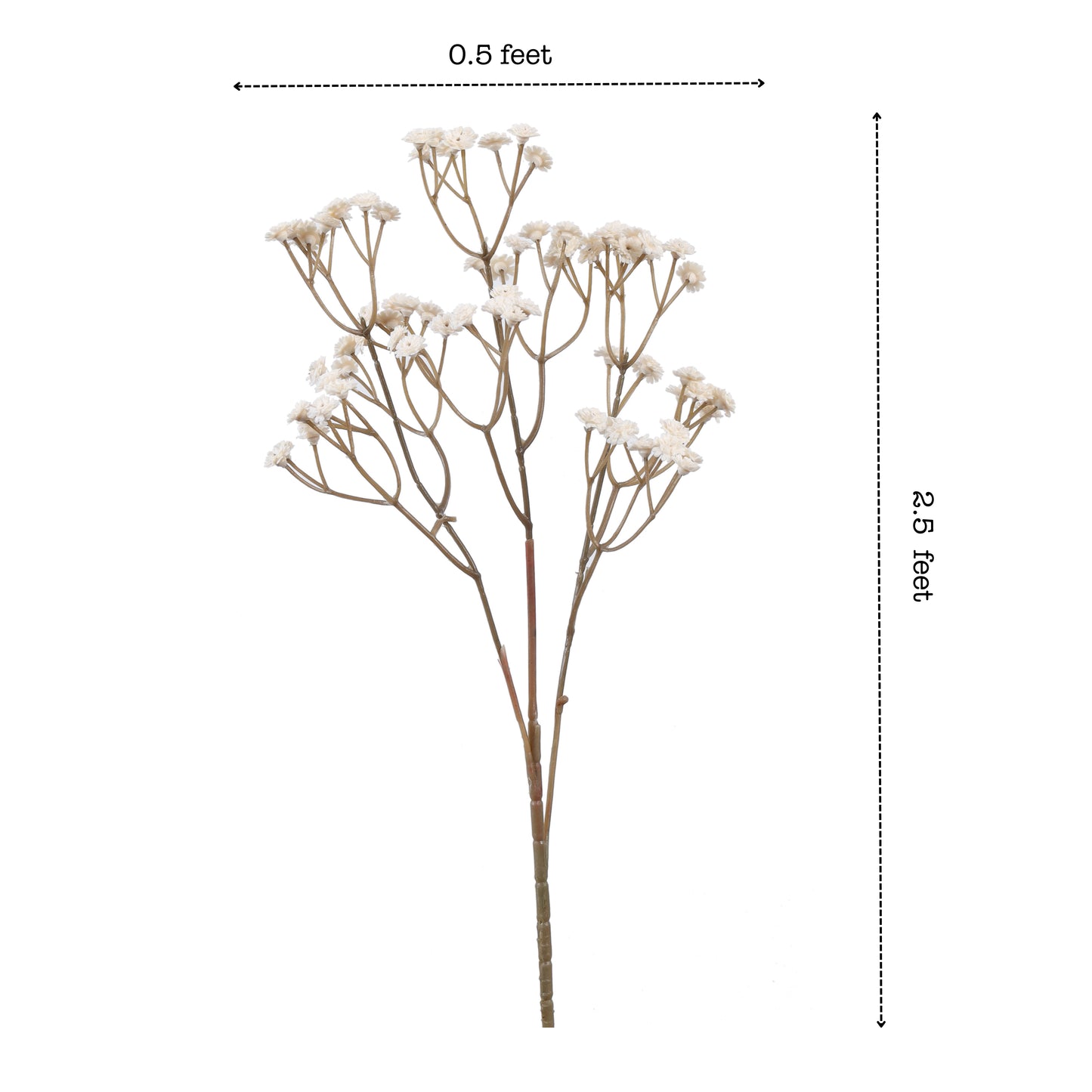 Artificial Baby's Breath Flower Sticks (5 Sticks, 2.5 Feet, Autumn White)