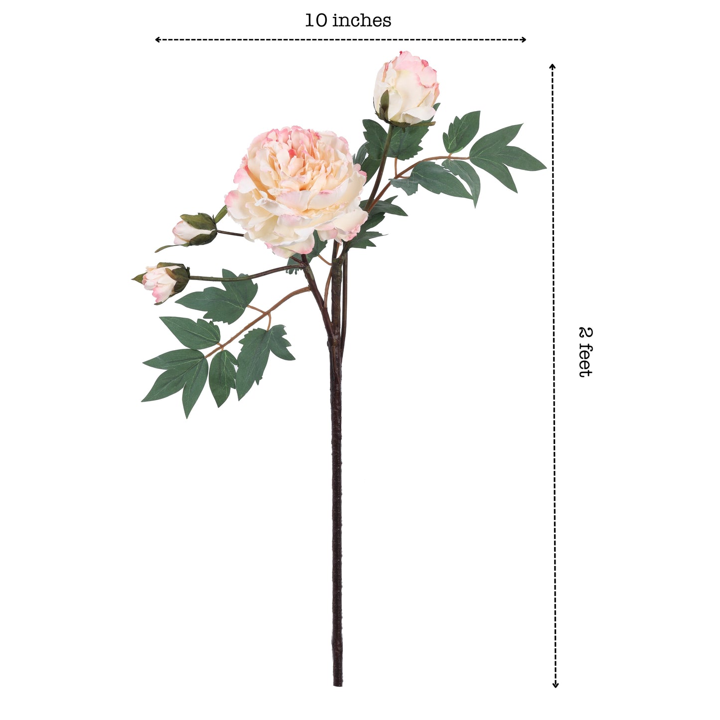 Artificial Peony Flower Spray (2 Feet, Pink)
