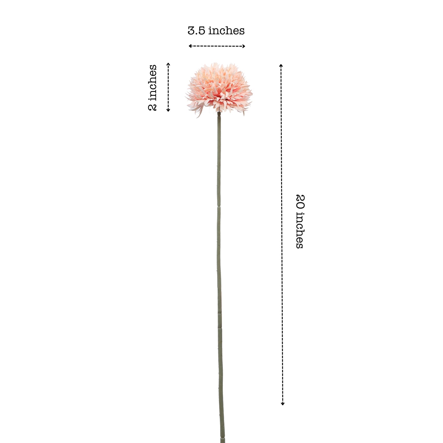 Artificial Chrysanthemum Flower Sticks (6 Sticks, 1.5 Feet, Peach)
