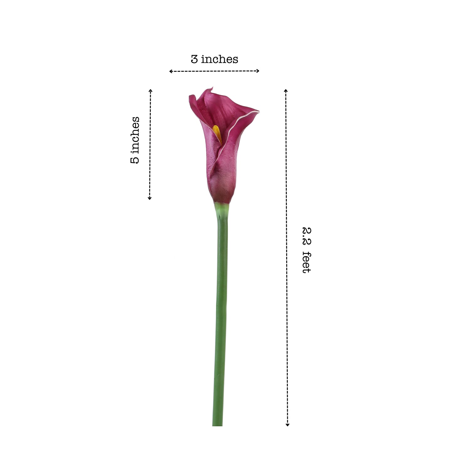 Artificial Calla Lily Flower Sticks (5 Sticks, 2.2 Feet, Purple)