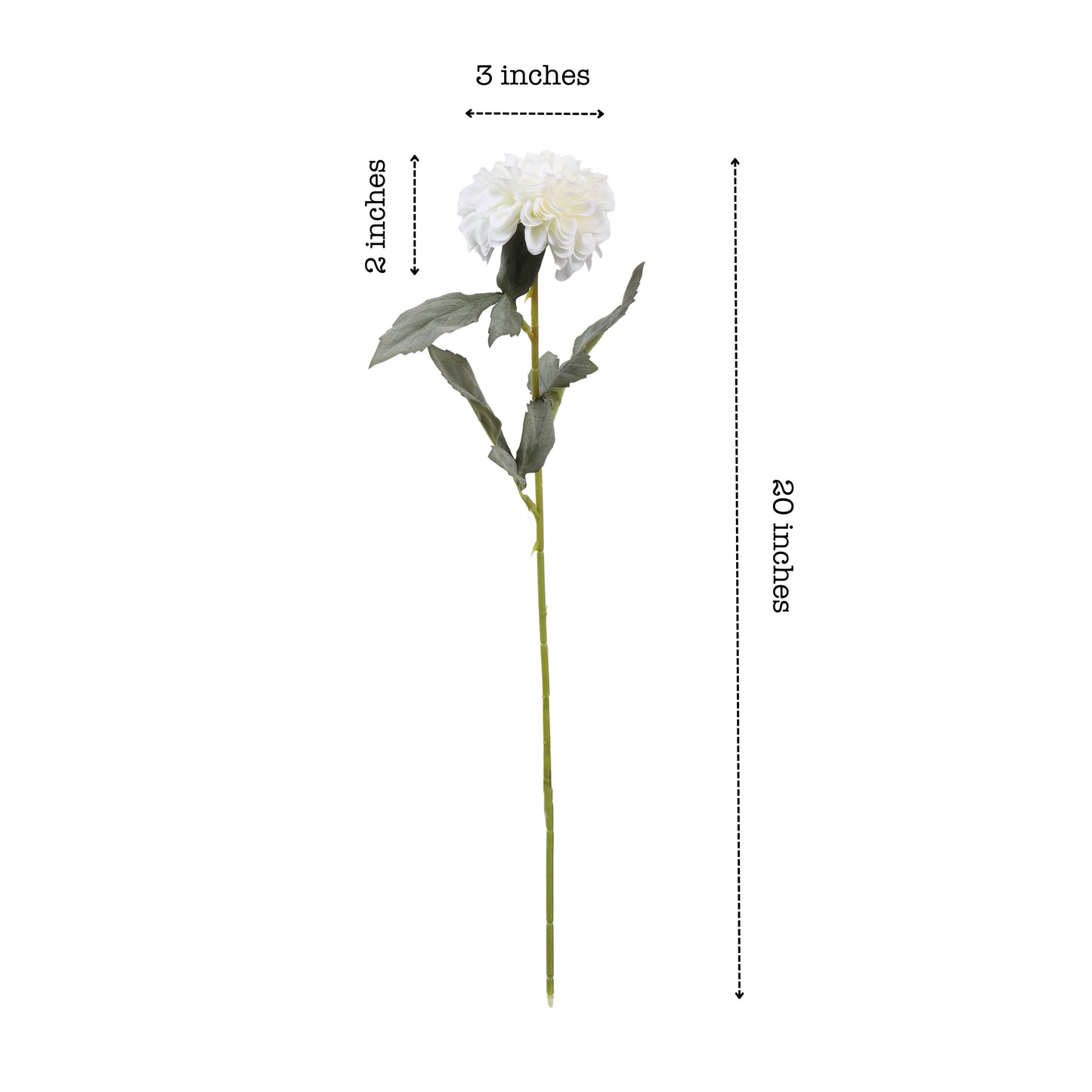 Artificial Chrysanthemum Flower Sticks (5 Sticks, 1.6 Feet, White)