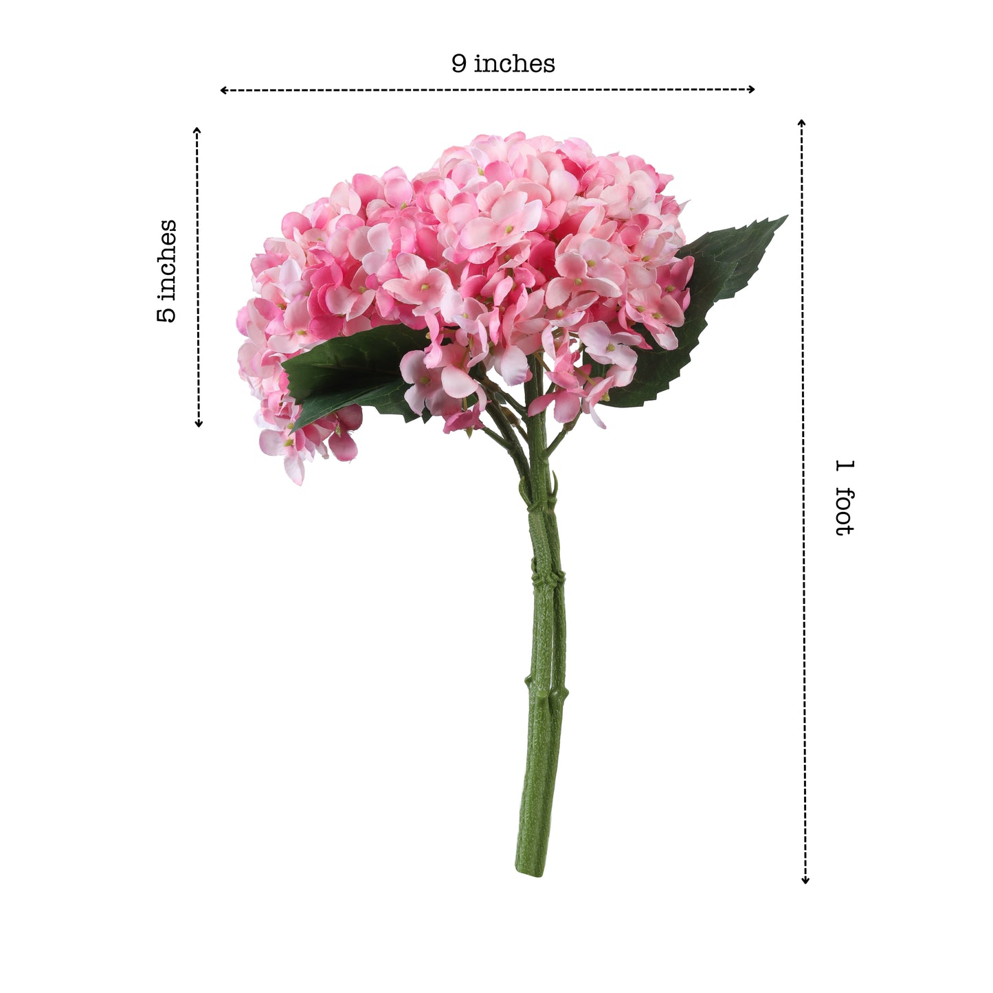 Artificial Hydrangea Bouquet (1 Foot, Pink)