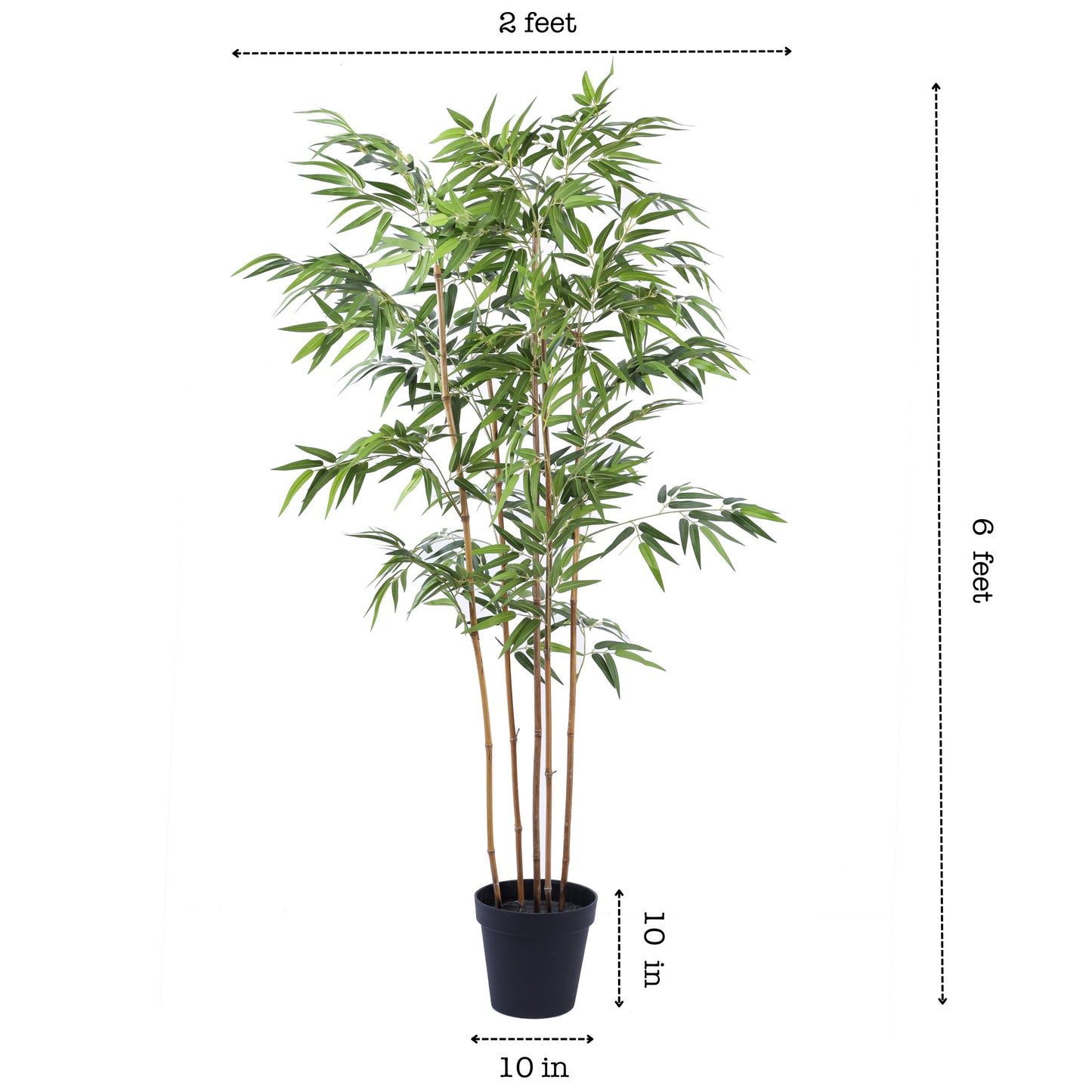 Artificial Bamboo Plant in Black Pot (6 Feet)