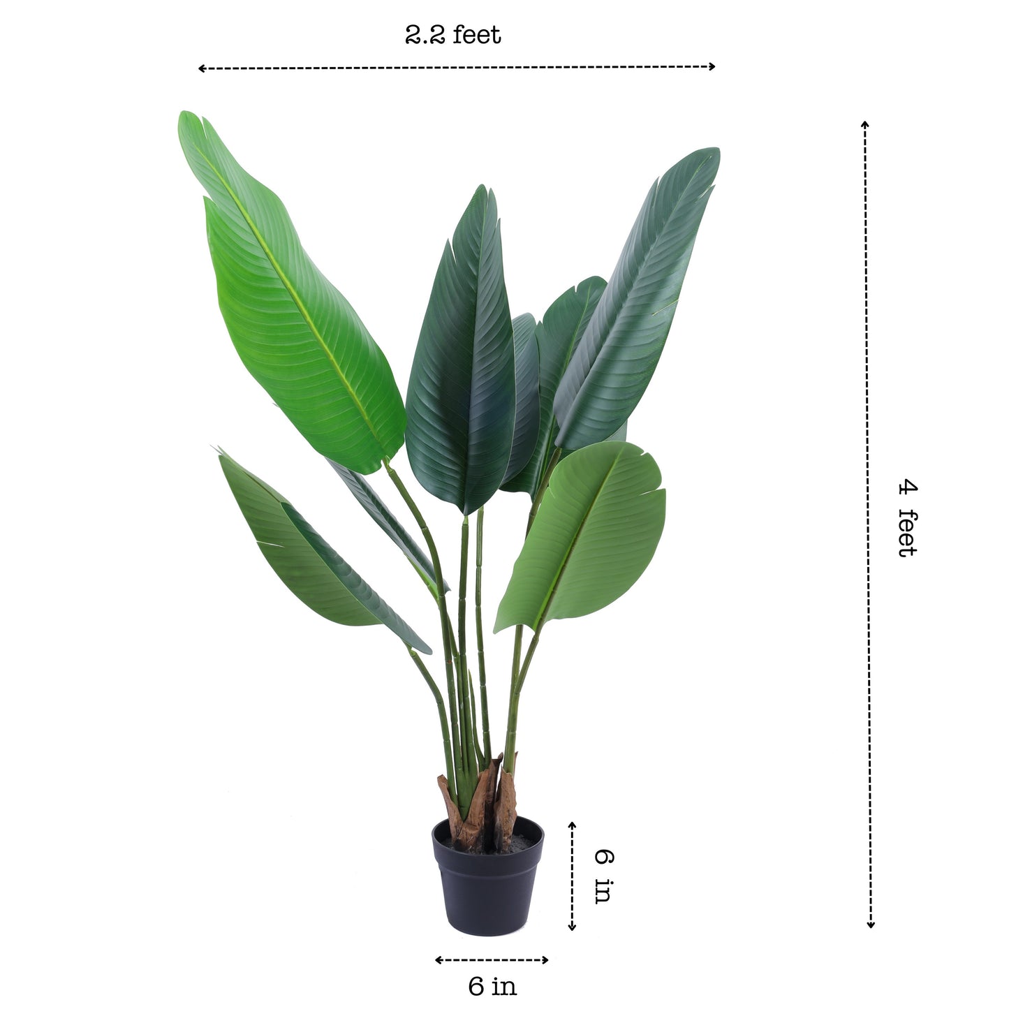 Artificial Banana Plant in Black Pot (4 Feet)