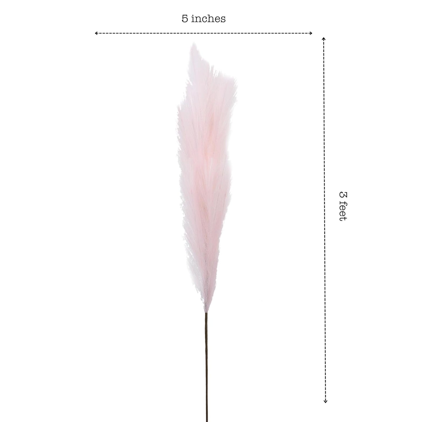 Artificial Pampas Sticks (3 Sticks, 3 Feet, Pink)