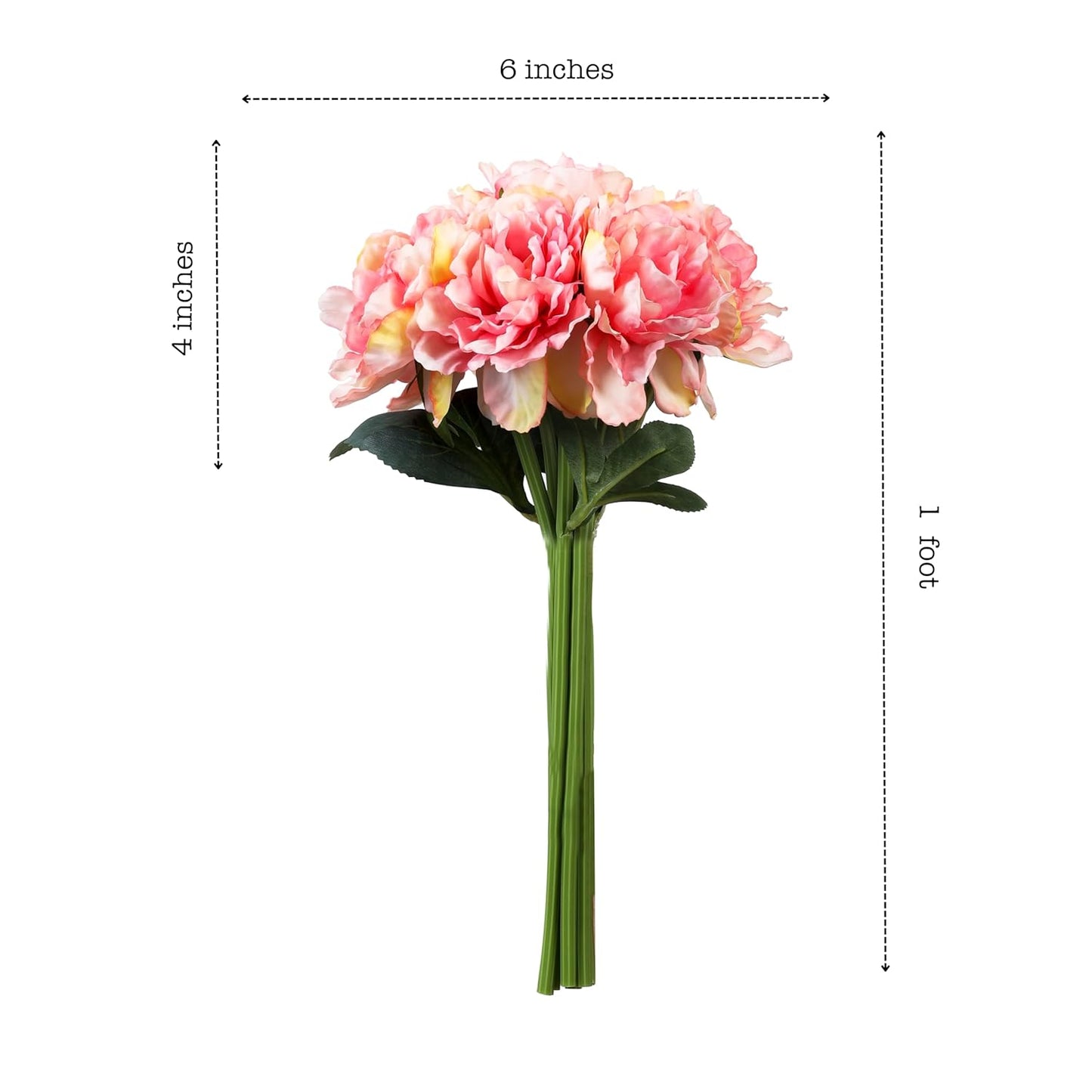 Artificial Peony Flower Bouquets (2 Bouquets, 1 Foot, Pink)