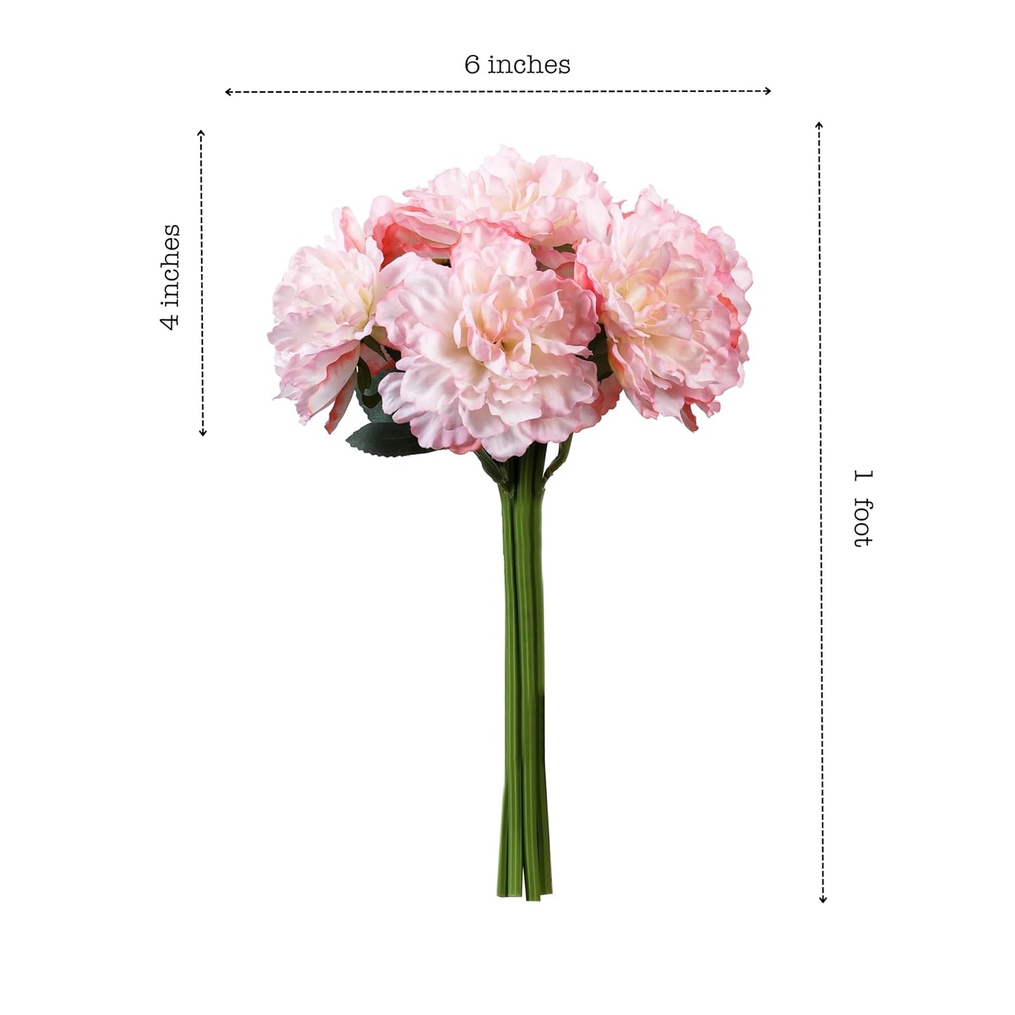 Artificial Peony Flower Bouquets (2 Bouquets, 1 Foot, Light Pink)