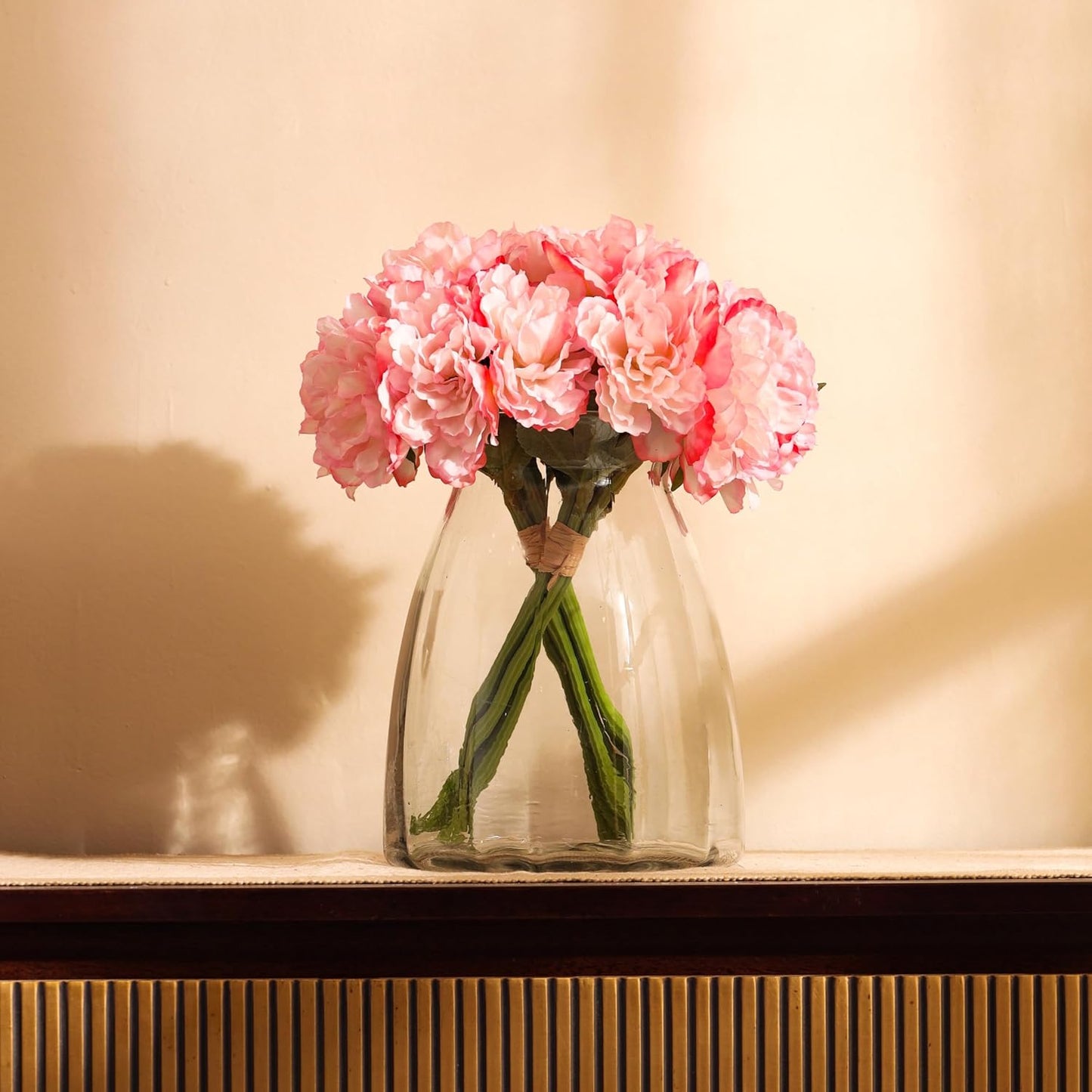 Artificial Peony Flower Bouquets (2 Bouquets, 1 Foot, Light Pink)