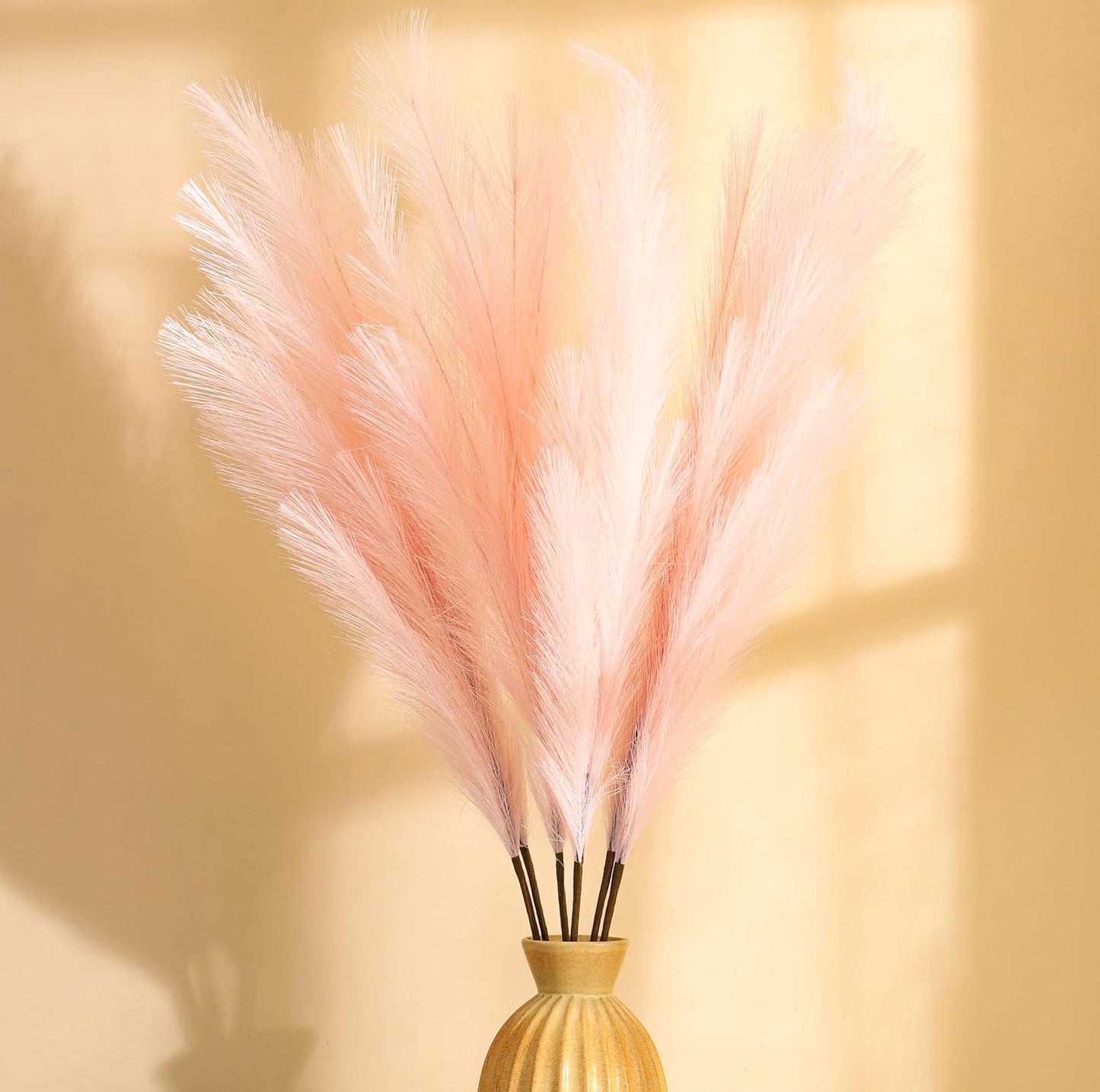 Artificial Pampas Sticks (3 Sticks, 3 Feet, Pink)