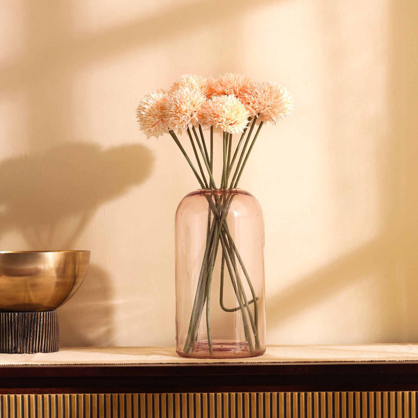 Artificial Chrysanthemum Flower Sticks (6 Sticks, 1.5 Feet, Cream)