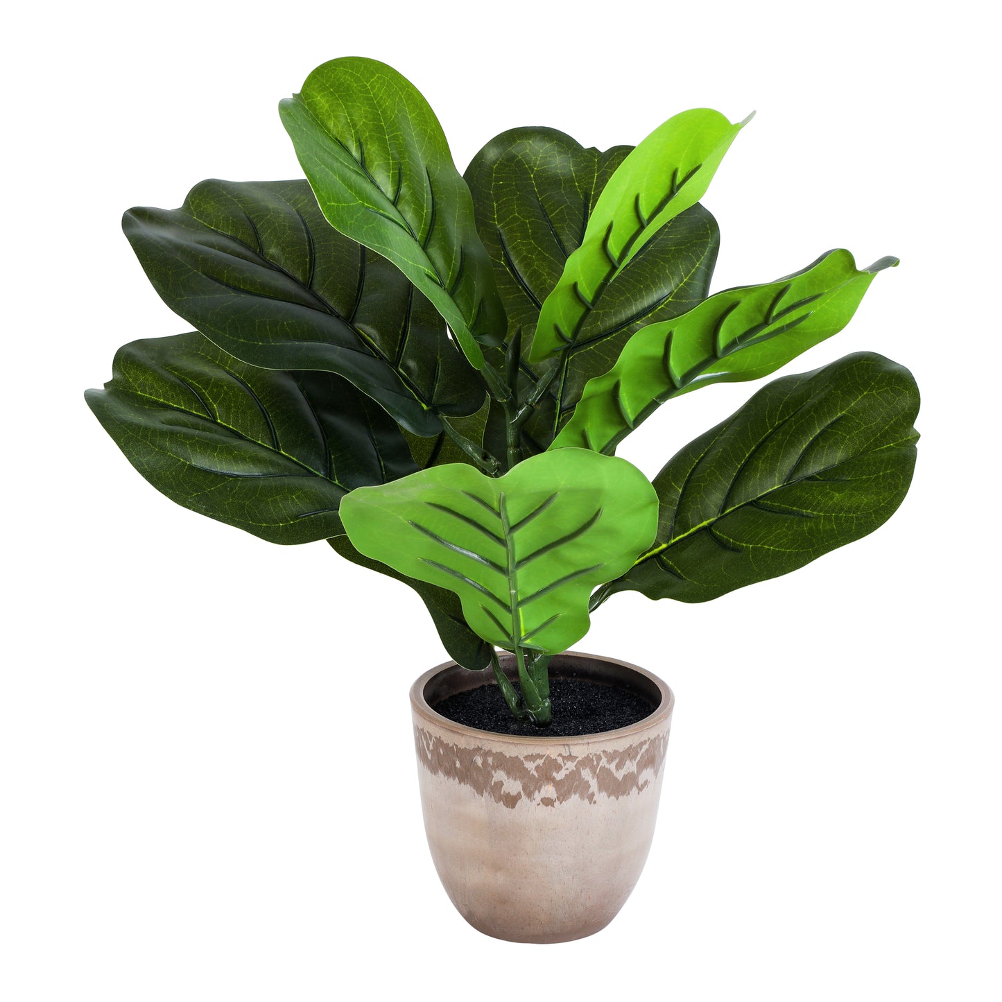 Artificial Potted Fiddle Leaf Fig Plants (1 Foot, Set of 2)