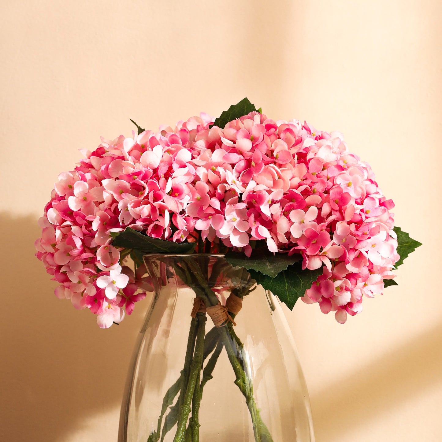 Artificial Hydrangea Bouquet (1 Foot, Pink)