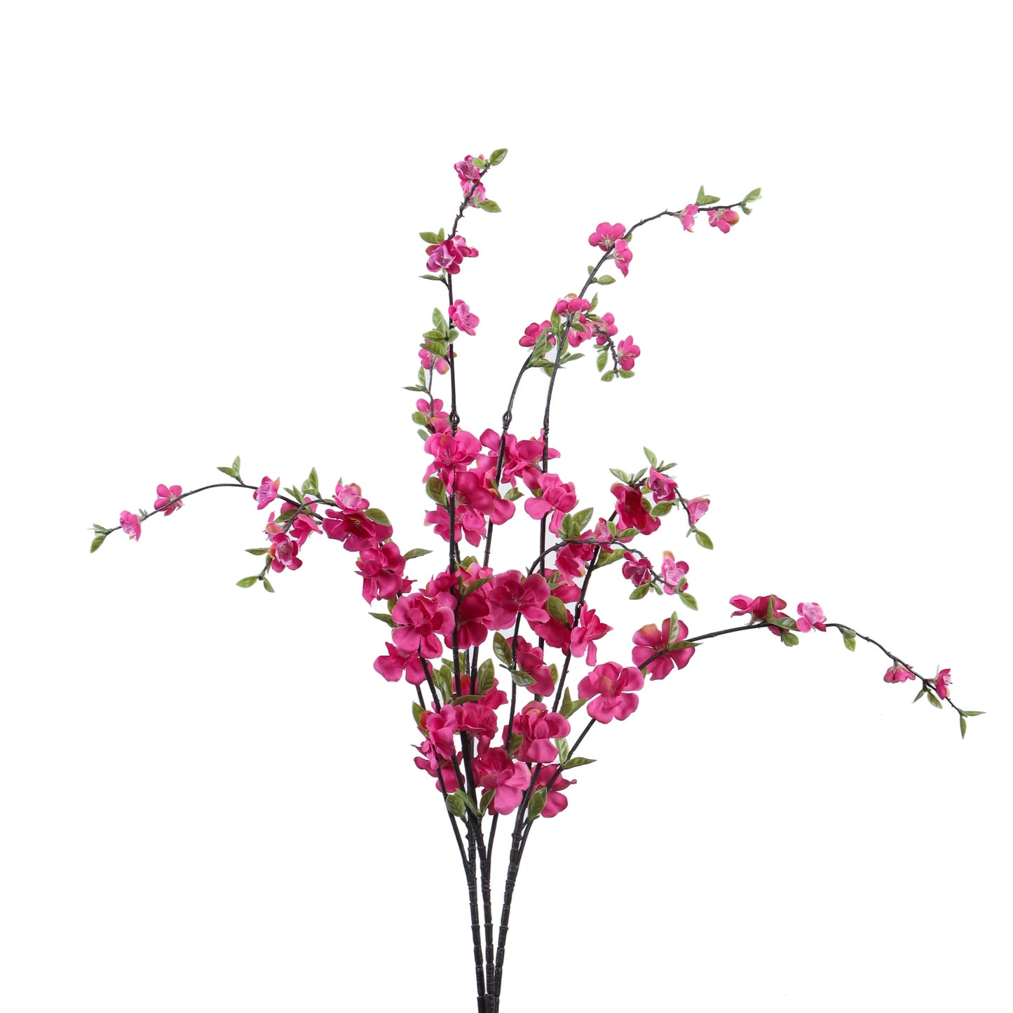 Artificial Cherry Blossom Flower Stick (3 Feet, Dark Pink)