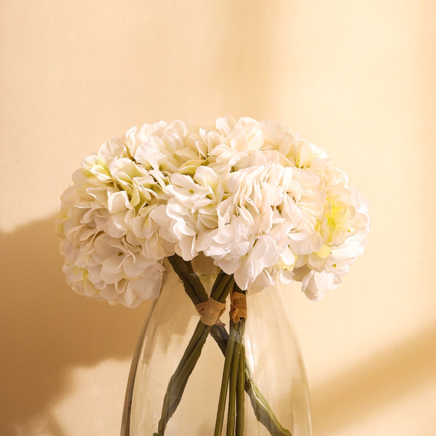 Artificial Hydrangea Flower Bouquet (1 Foot, White)