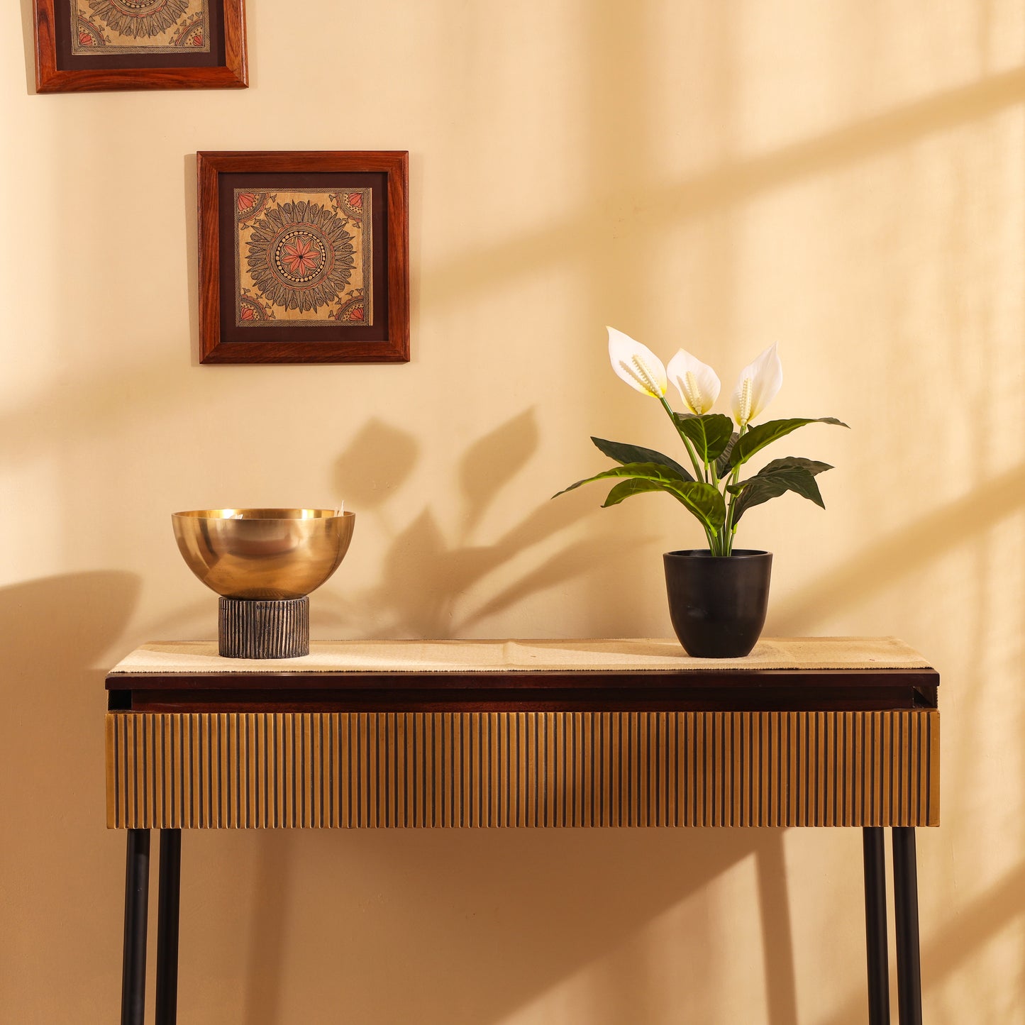 Artificial Potted Peace Lily Plant (1.3 Feet)