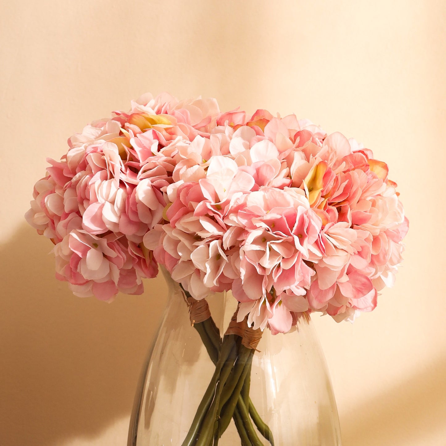 Artificial Hydrangea Flower Bouquet (1 Foot, Light Pink)