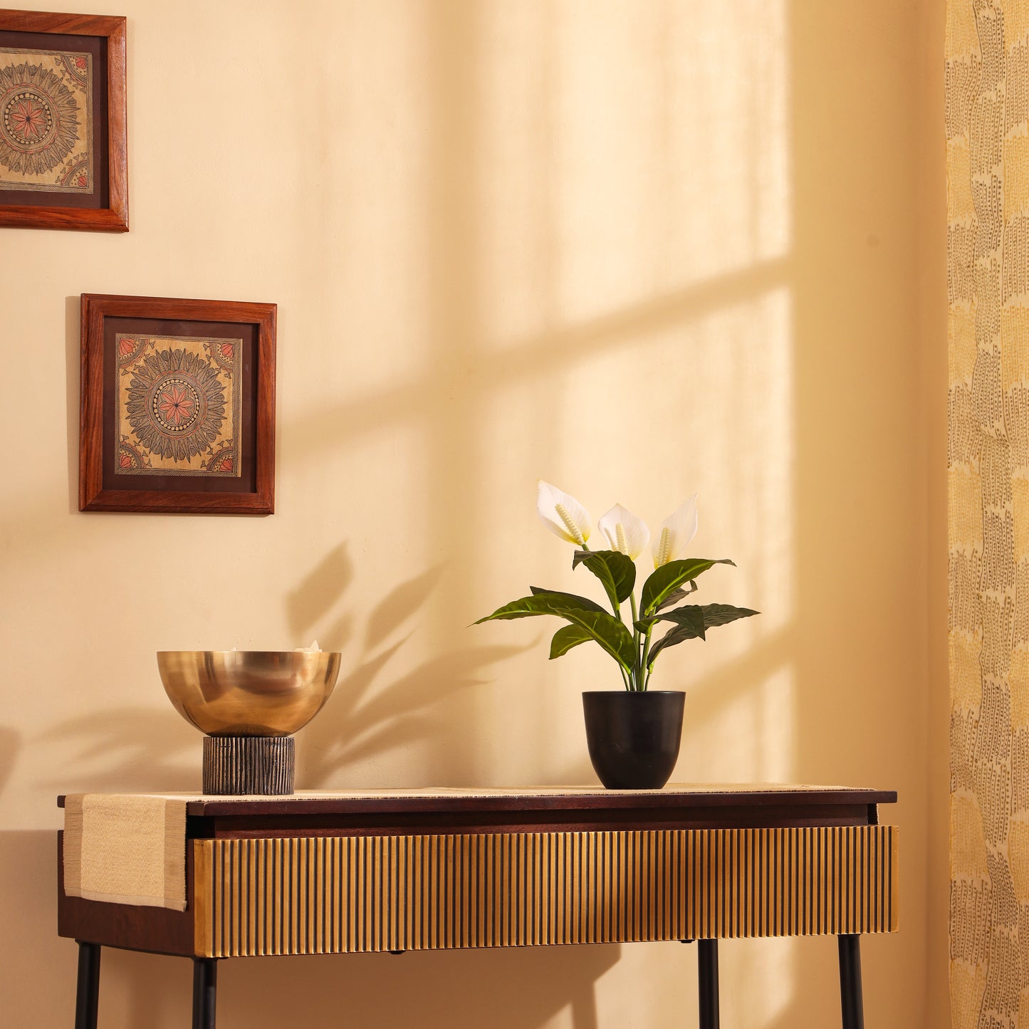 Artificial Potted Peace Lily Plant (1.3 Feet)