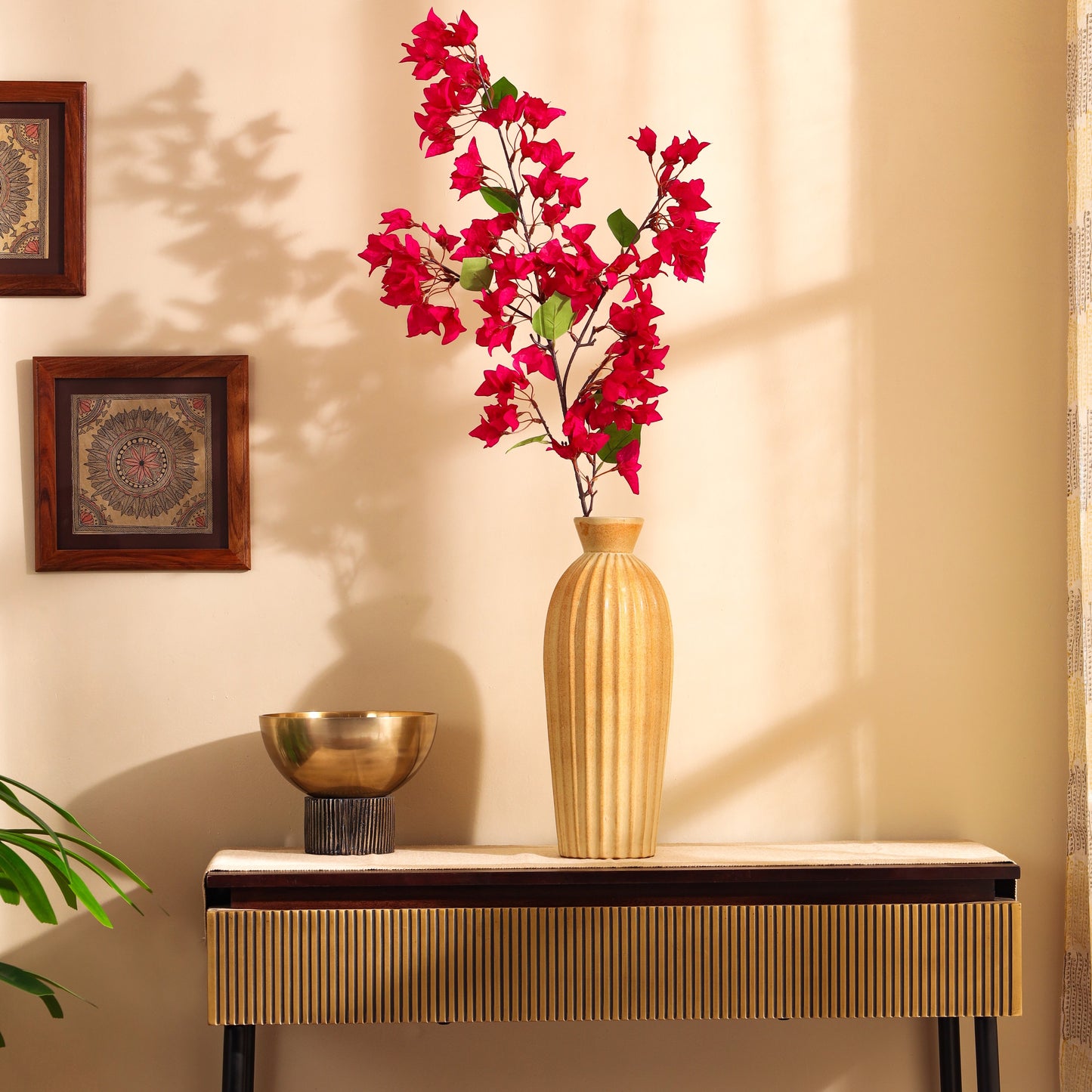 Artificial Bougainvillea Flower Stick (4 Feet, Pink)