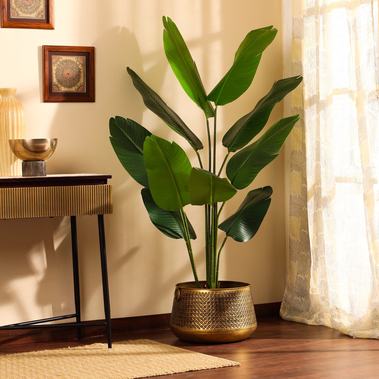 Artificial Banana Plant in Black Pot (5.2 Feet)