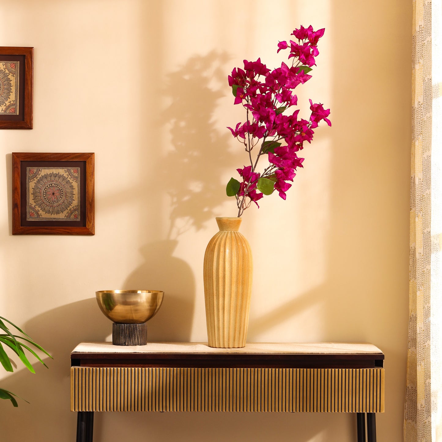 Artificial Bougainvillea Flower Stick (4 Feet, Purple)