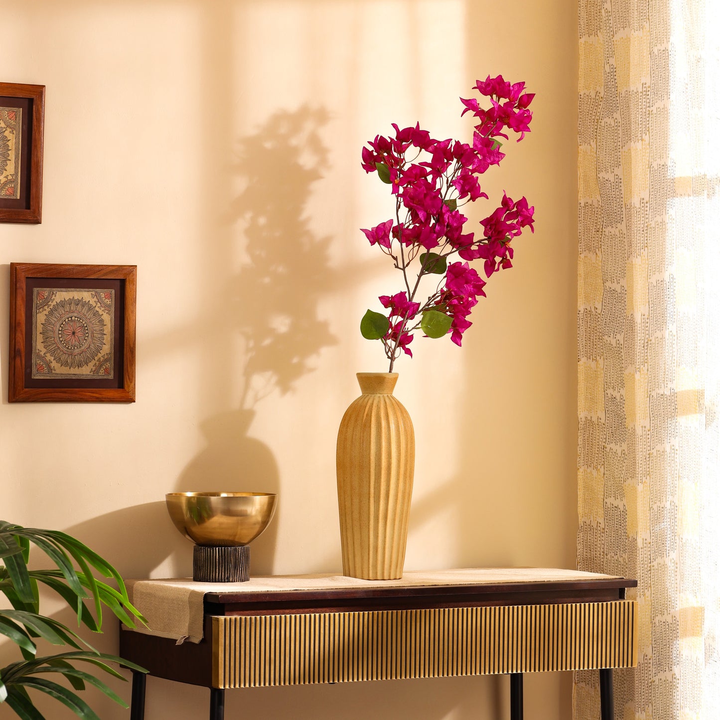 Artificial Bougainvillea Flower Stick (4 Feet, Purple)