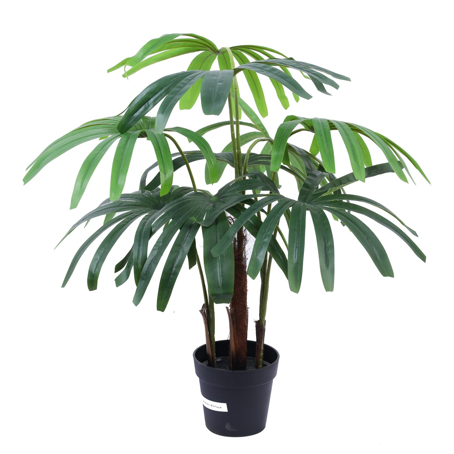 Artificial Rhapis Palm Tree in Black Pot (4 Feet)