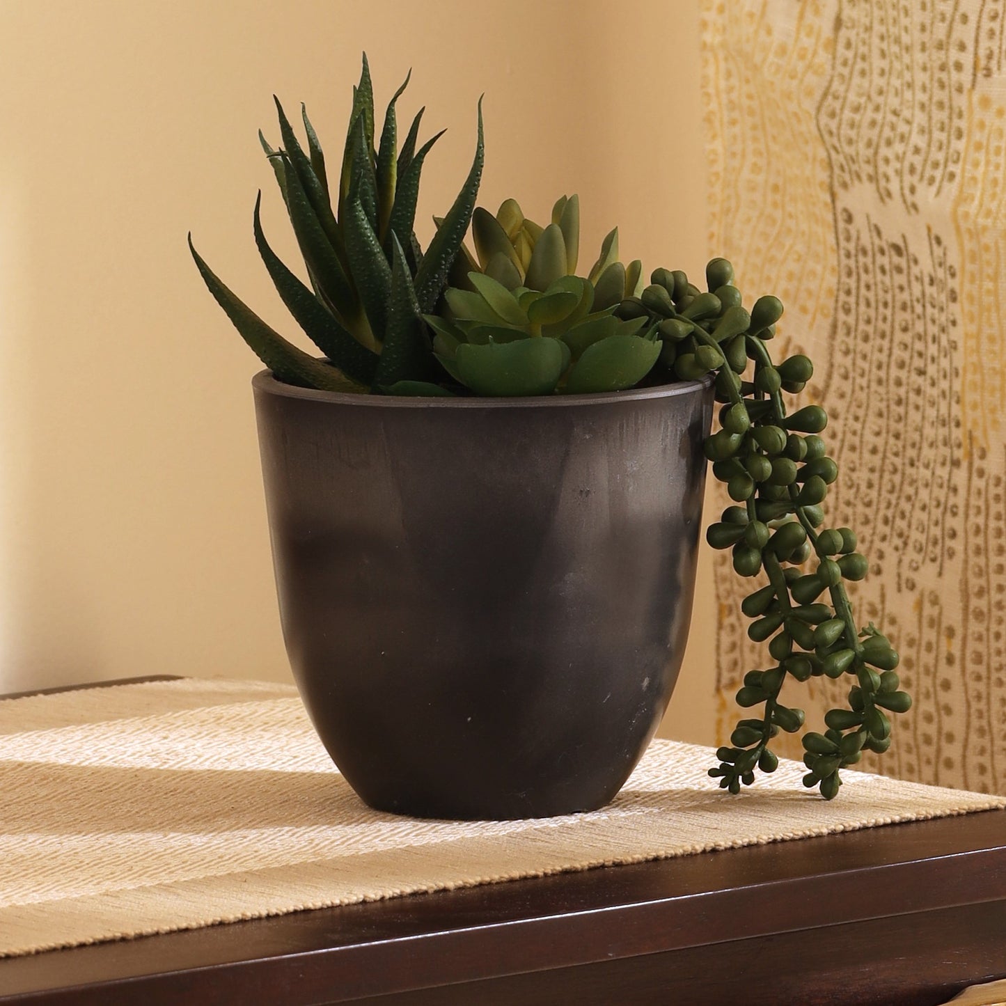 Set of 4 Slate Grey FRP Pots (5 inches)