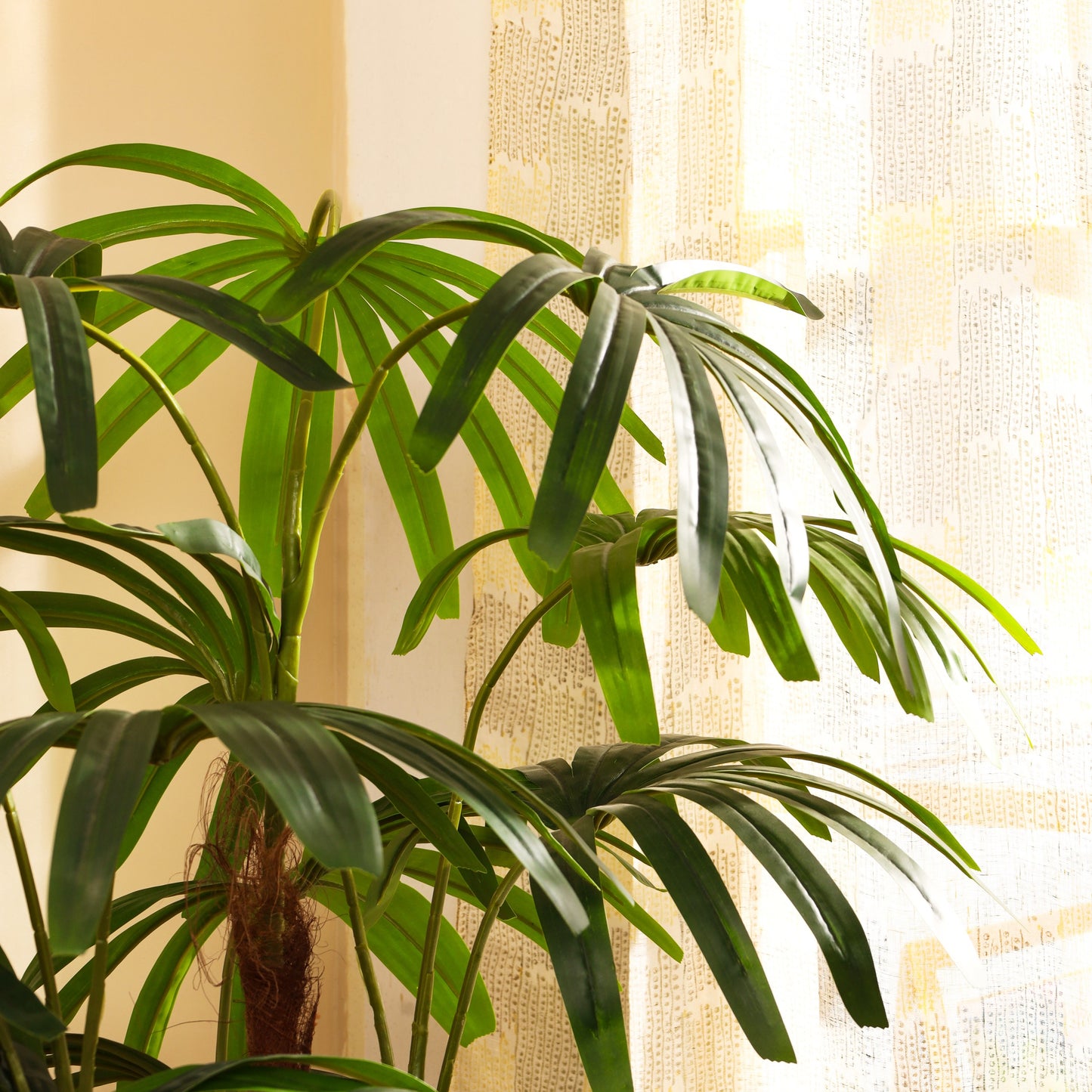Artificial Rhapis Palm Tree in Black Pot (5 Feet)