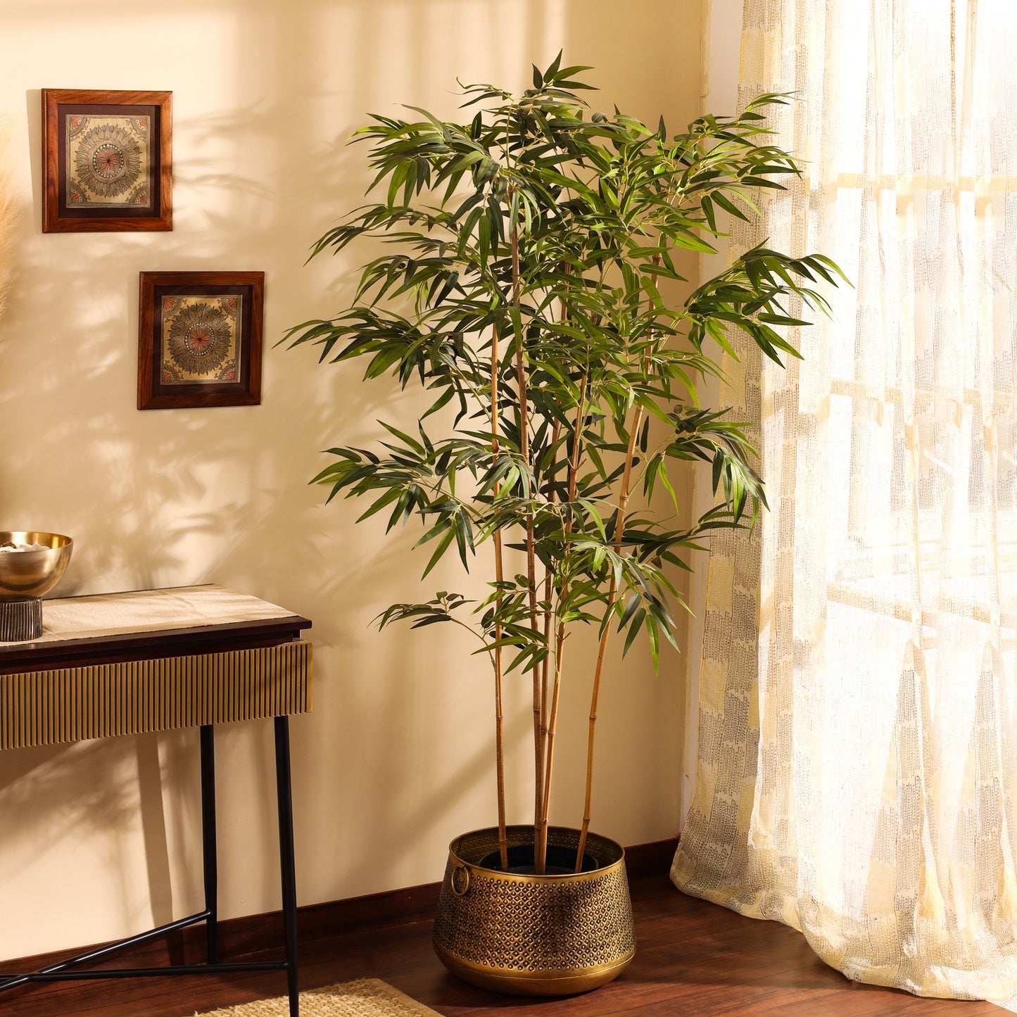 Artificial Bamboo Plant in Black Pot (6 Feet)