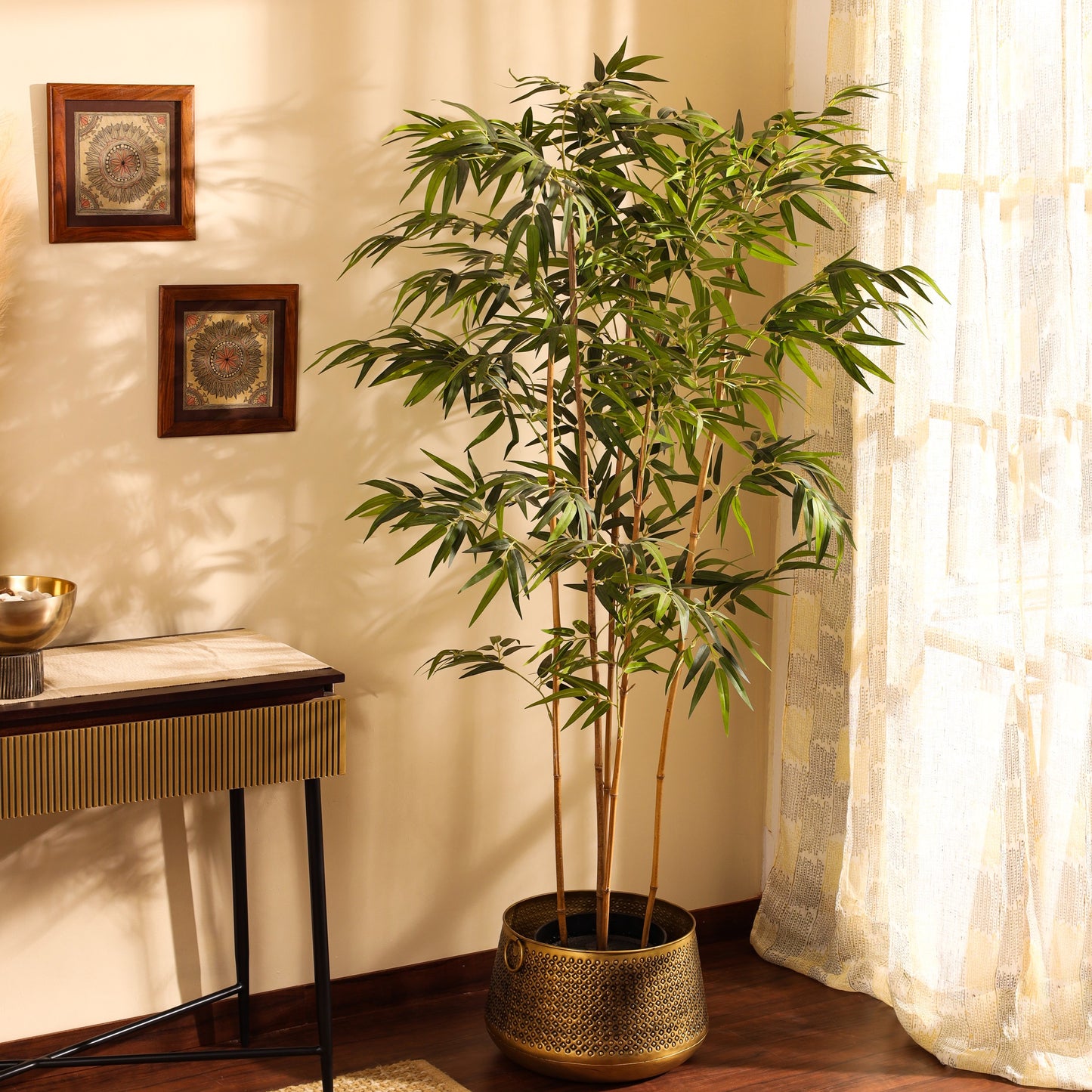 Artificial Bamboo Plant in Black Pot (6 Feet)