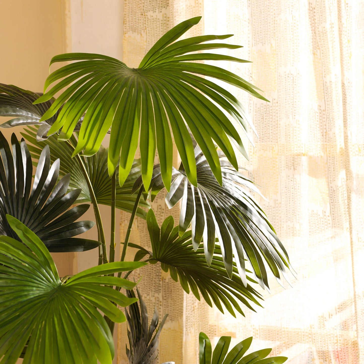 Artificial Fan Palm in Black Pot (5.2 Feet)