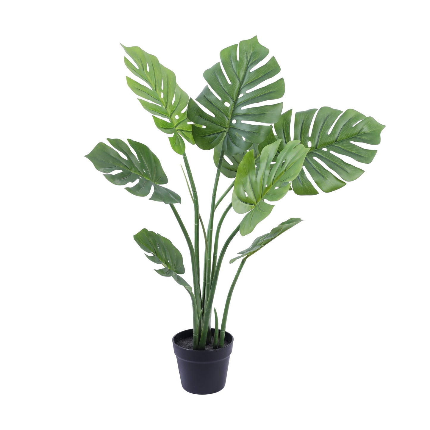 Artificial Monstera Plant in Black Pot (3 Feet)