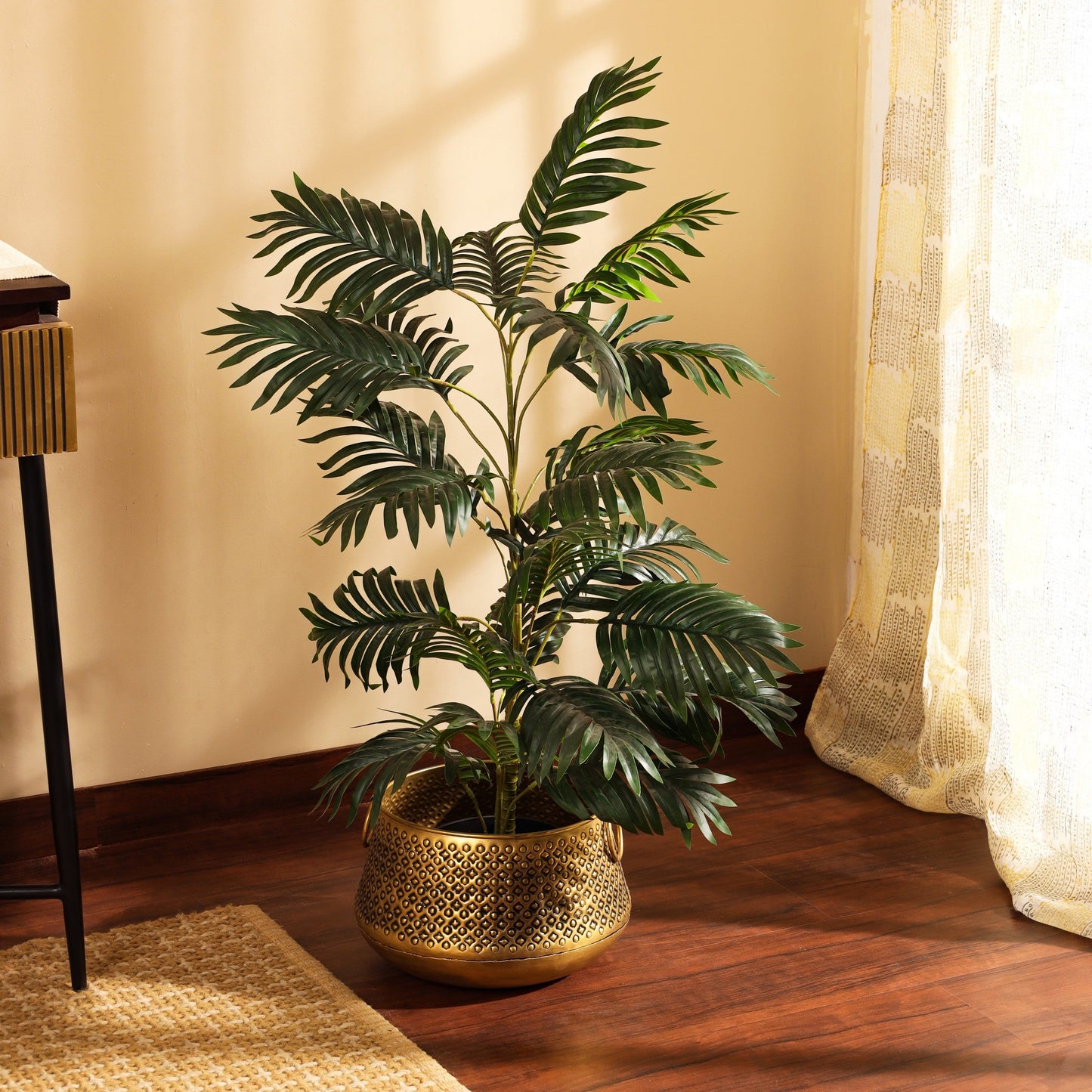 Artificial Areca Palm Plant in Black Pot (3 Feet)