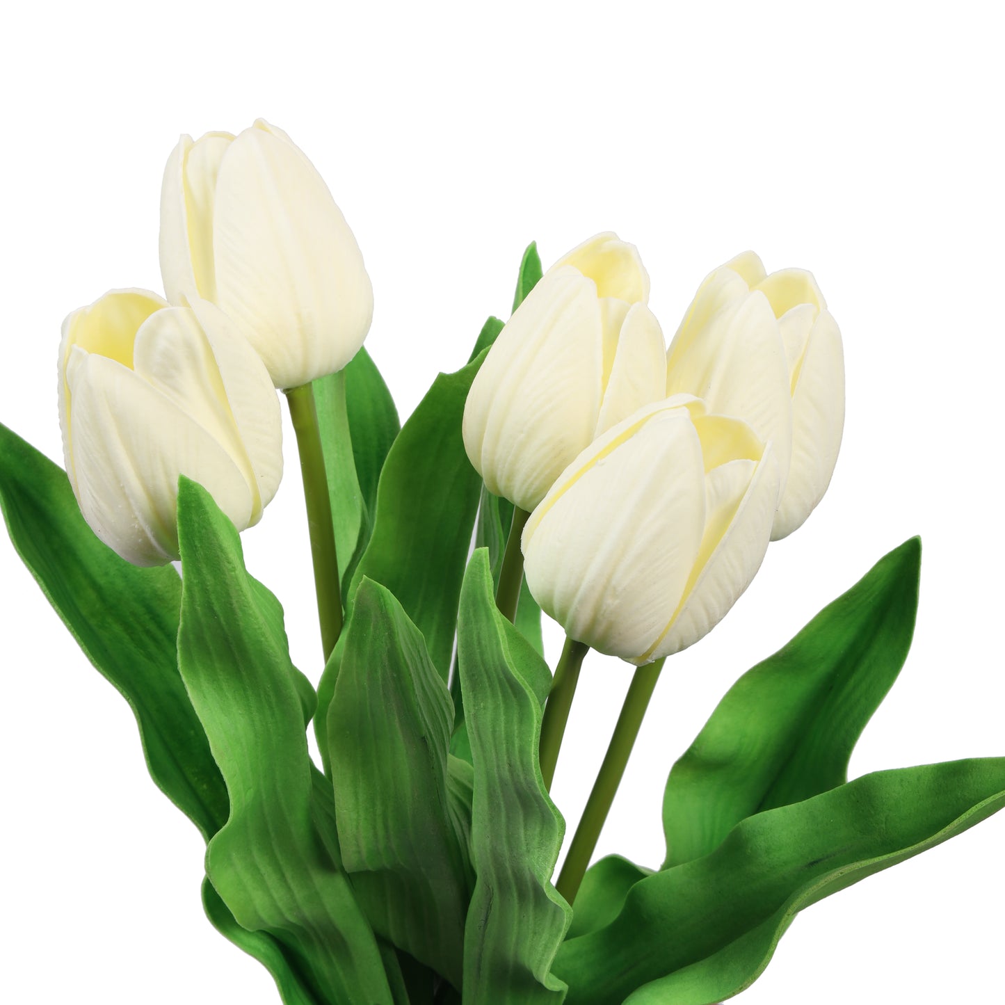 Artificial Tulip Flower Sticks (5 Sticks, 1.1 Feet, White)