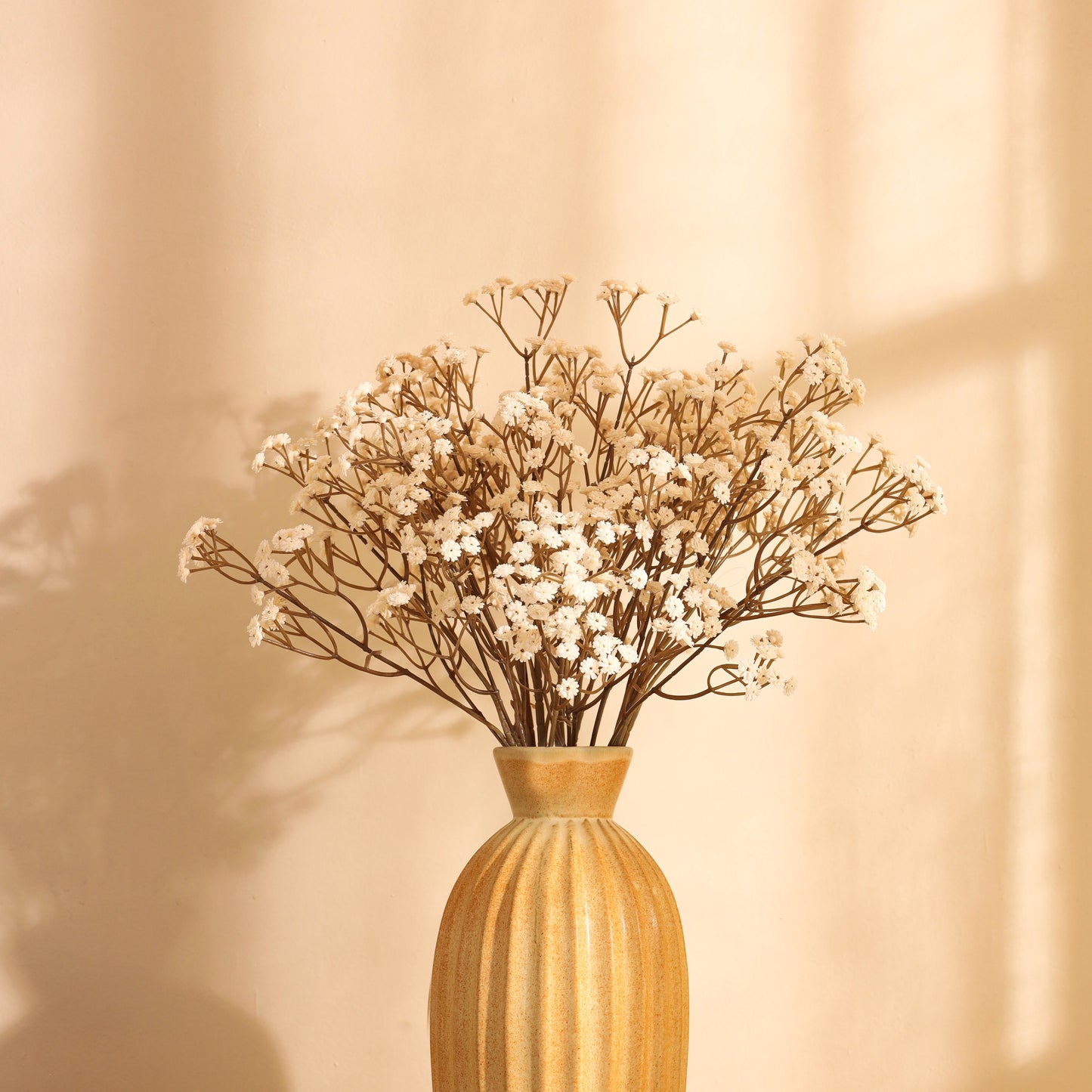Artificial Baby's Breath Flower Sticks (5 Sticks, 2.5 Feet, Autumn White)