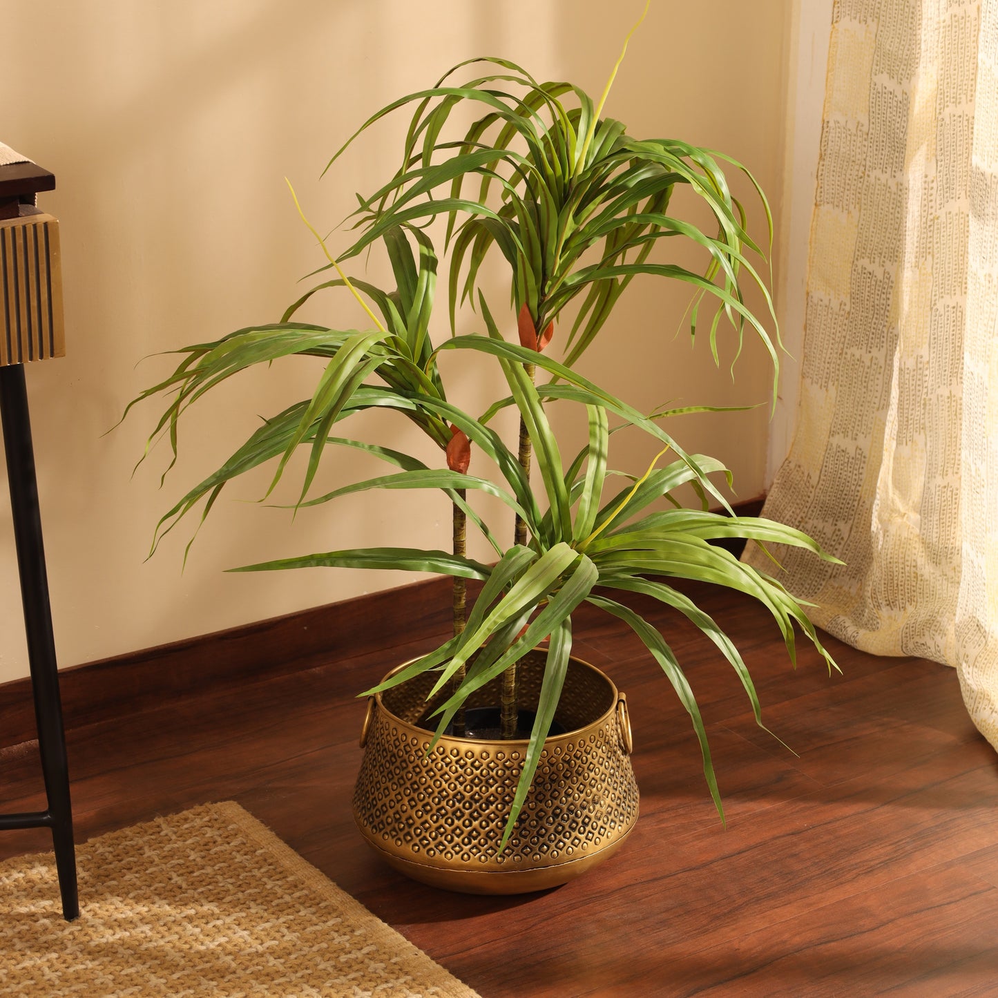 Artificial Dracaena Plant in Black Pot (3 Feet)
